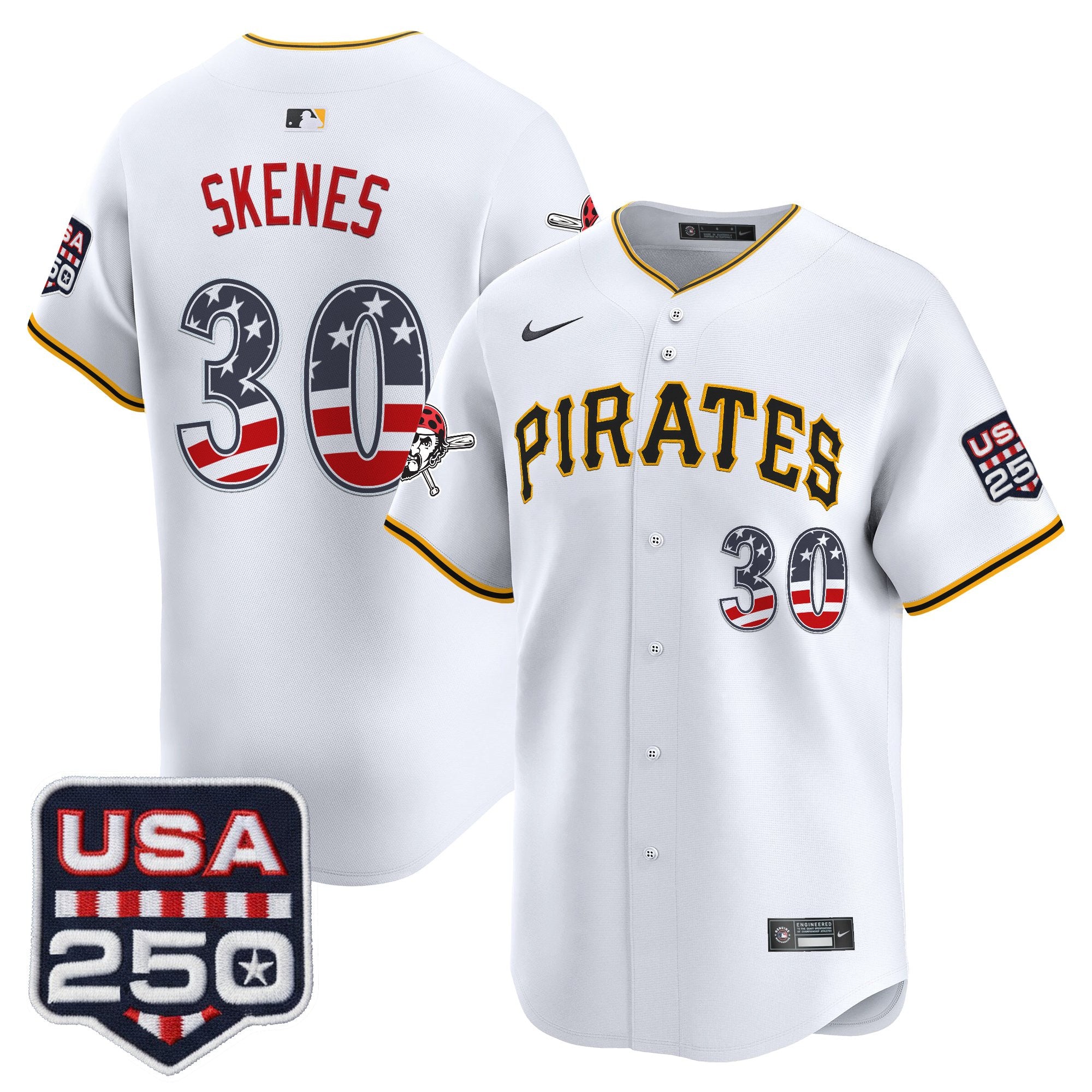 Men's Pittsburgh Pirates USA 250 Fourth of July Vapor Premier Limited Jersey - All Stitched