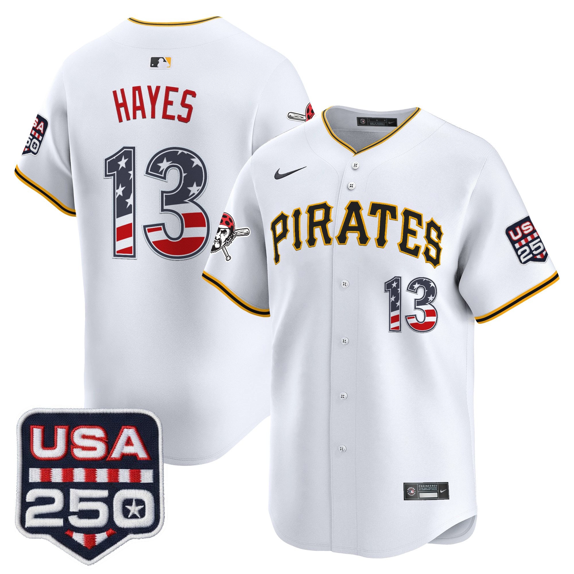 Men's Pittsburgh Pirates USA 250 Fourth of July Vapor Premier Limited Jersey - All Stitched