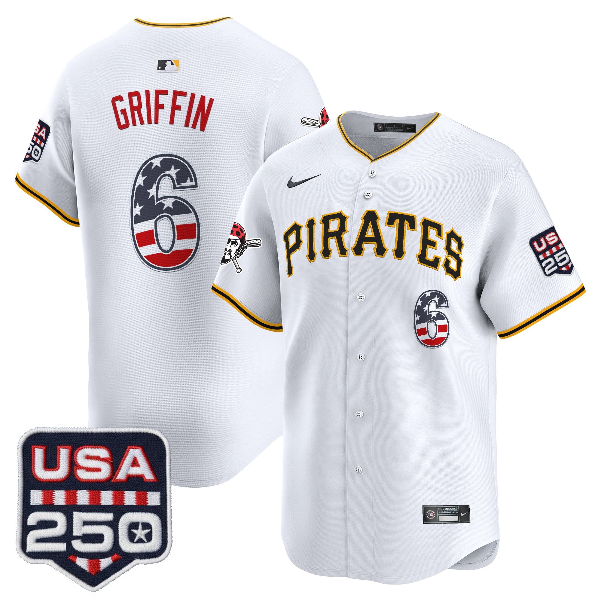 Men's Pittsburgh Pirates USA 250 Fourth of July Vapor Premier Limited Jersey - All Stitched