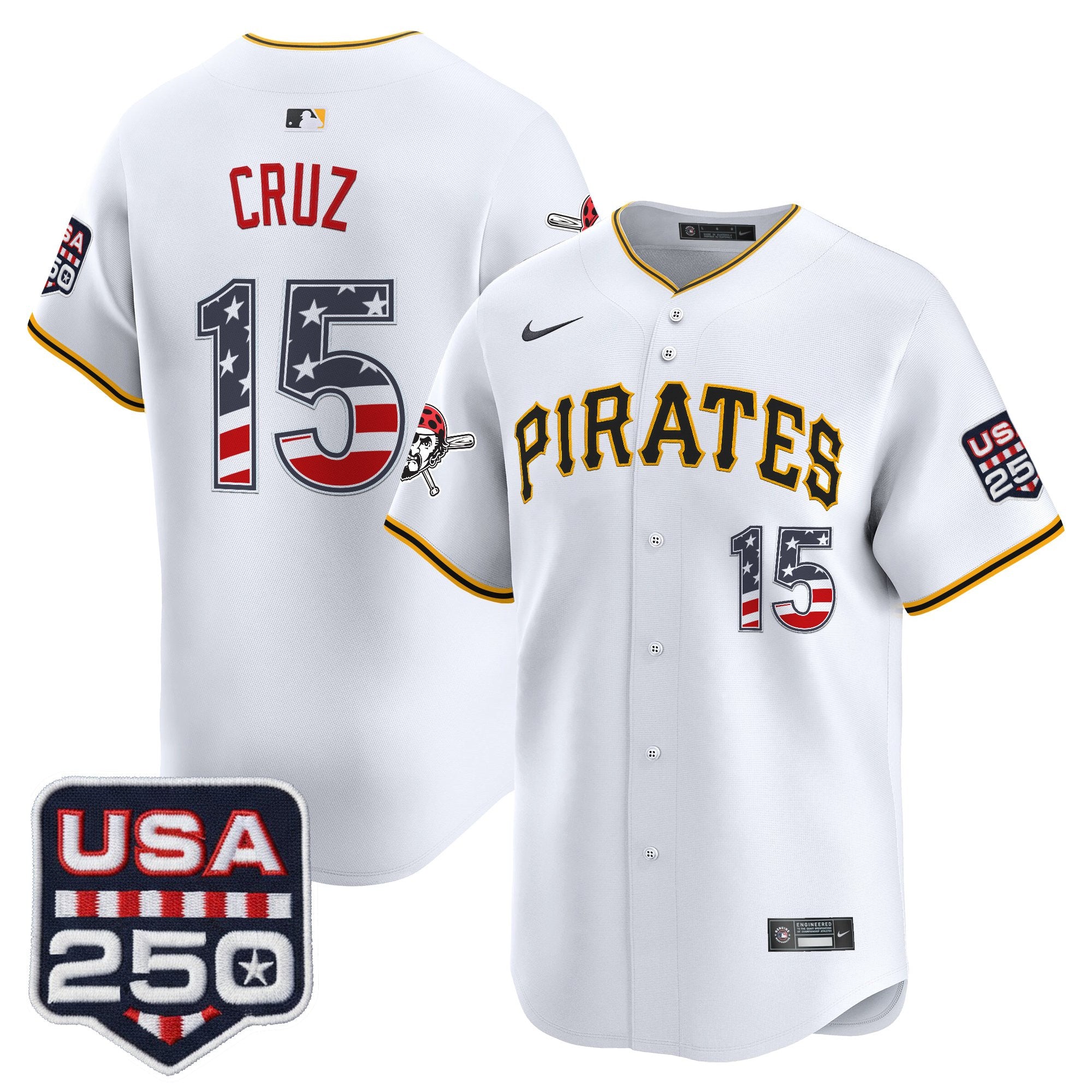 Men's Pittsburgh Pirates USA 250 Fourth of July Vapor Premier Limited Jersey - All Stitched