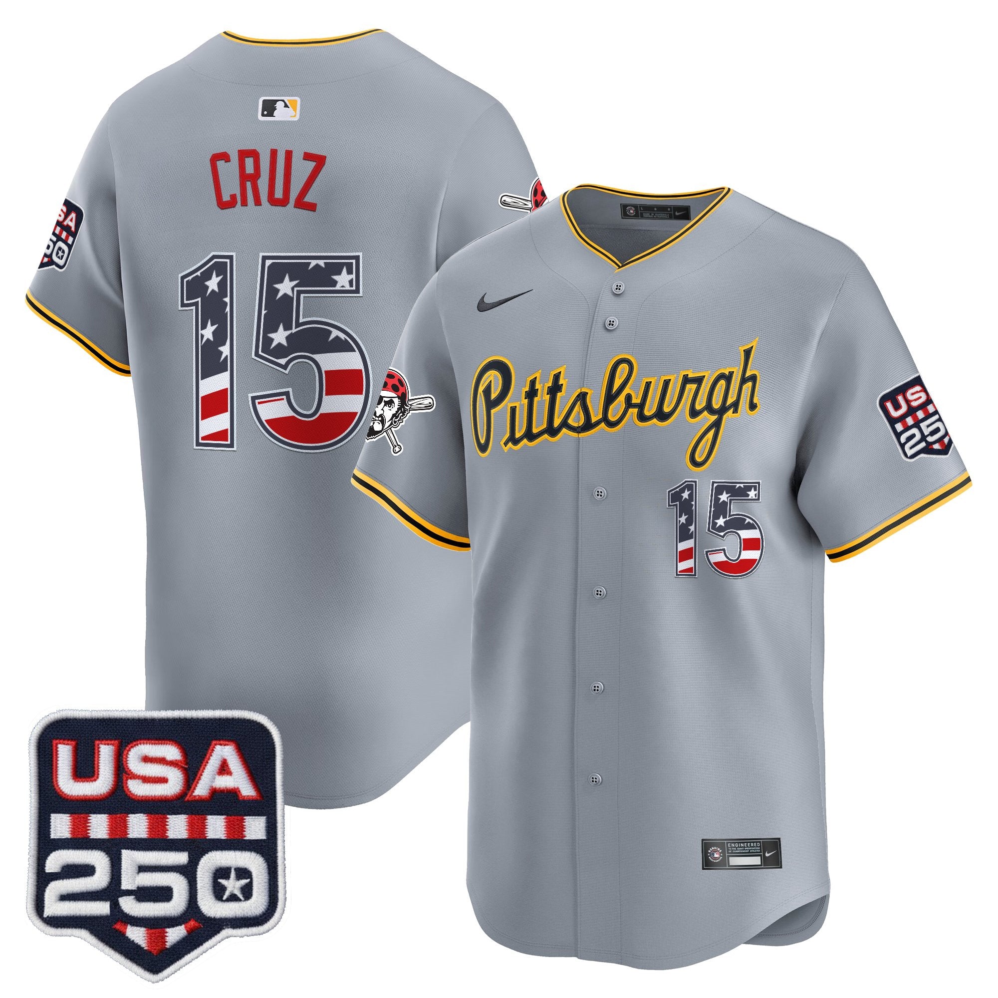 Men's Pittsburgh Pirates USA 250 Fourth of July Vapor Premier Limited Jersey - All Stitched