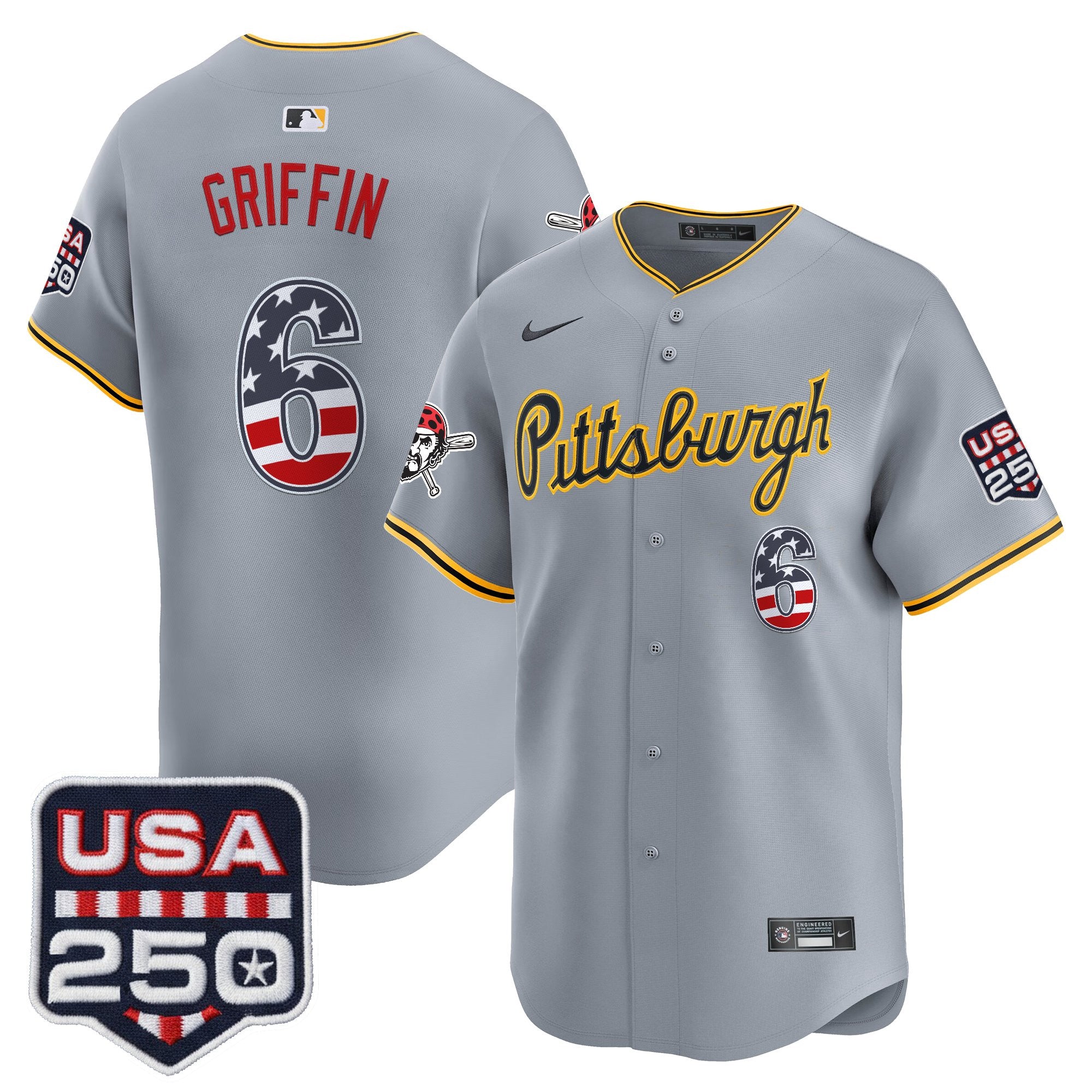 Men's Pittsburgh Pirates USA 250 Fourth of July Vapor Premier Limited Jersey - All Stitched