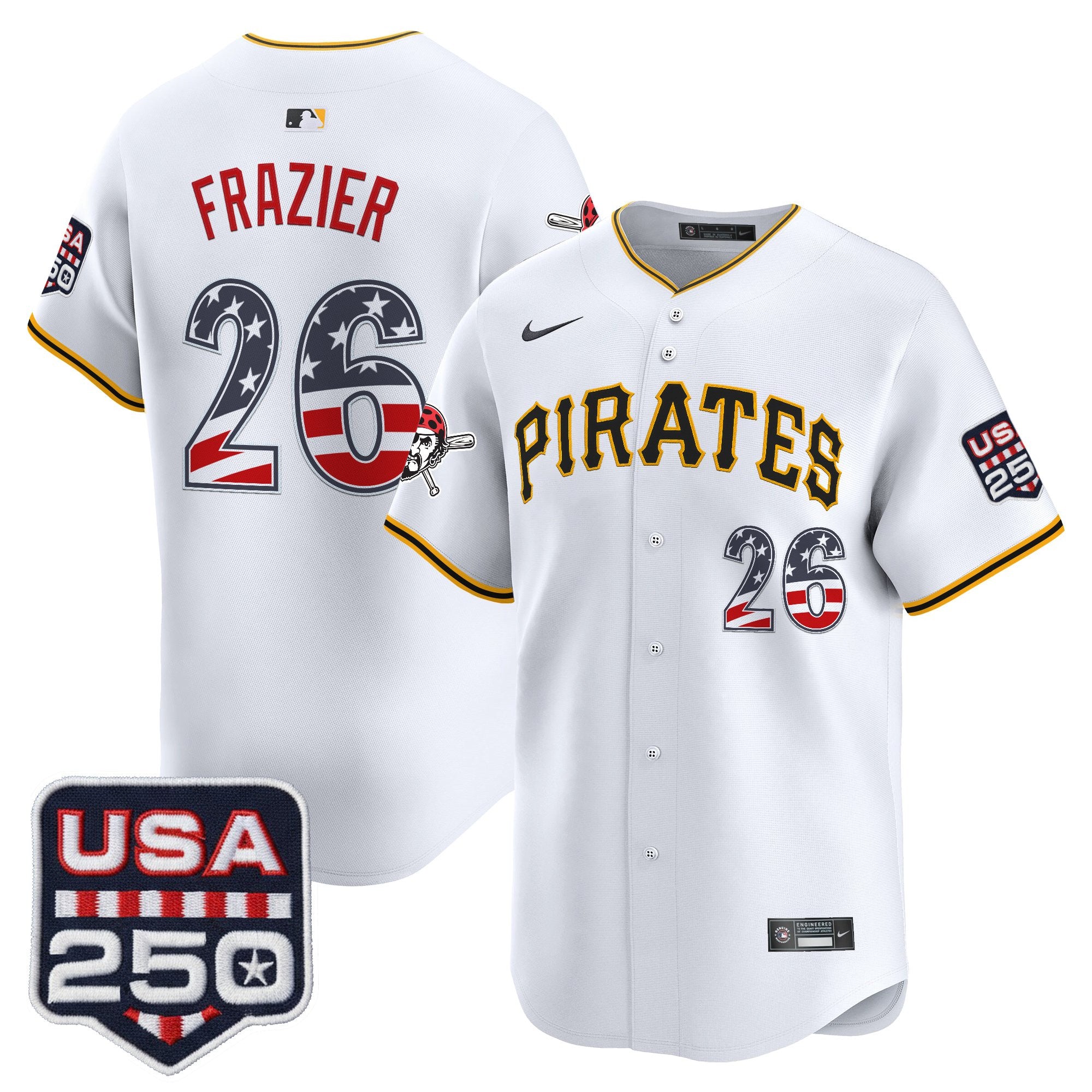 Men's Pittsburgh Pirates USA 250 Fourth of July Vapor Premier Limited Jersey - All Stitched