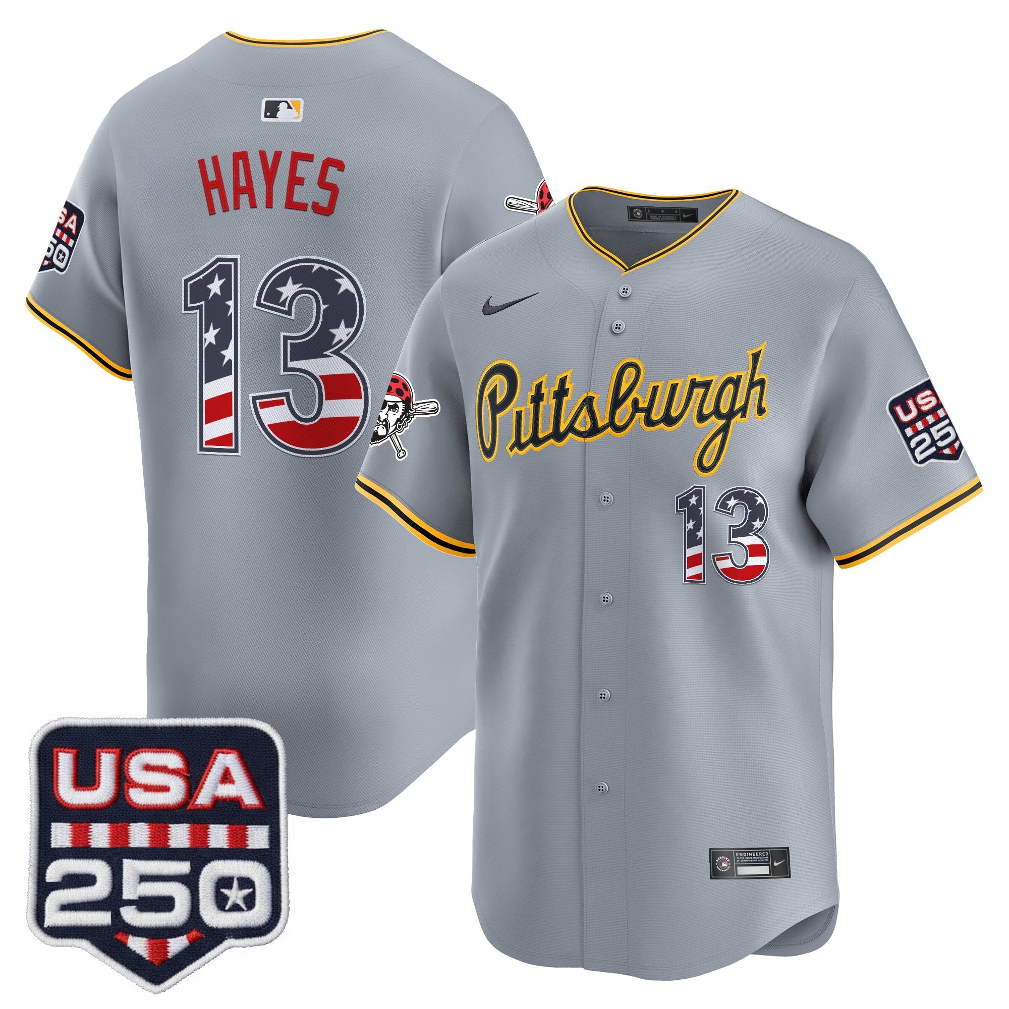 Men's Pittsburgh Pirates USA 250 Fourth of July Vapor Premier Limited Jersey - All Stitched
