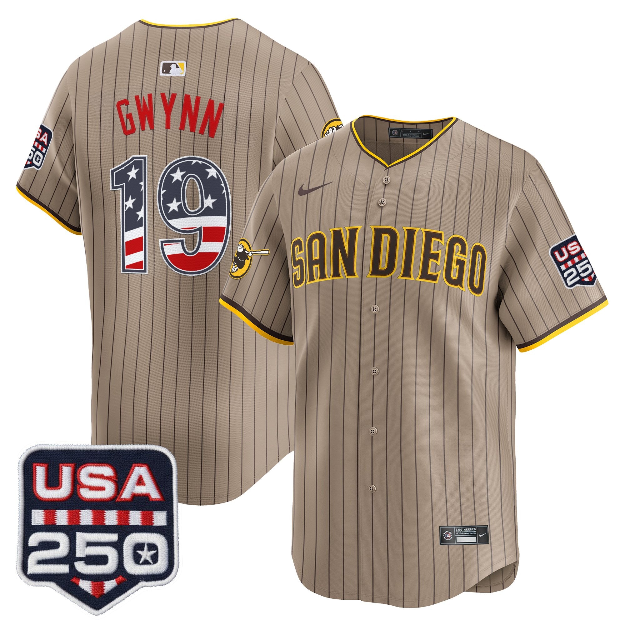 Men's San Diego Padres USA 250 Fourth of July Vapor Premier Limited Jersey - All Stitched