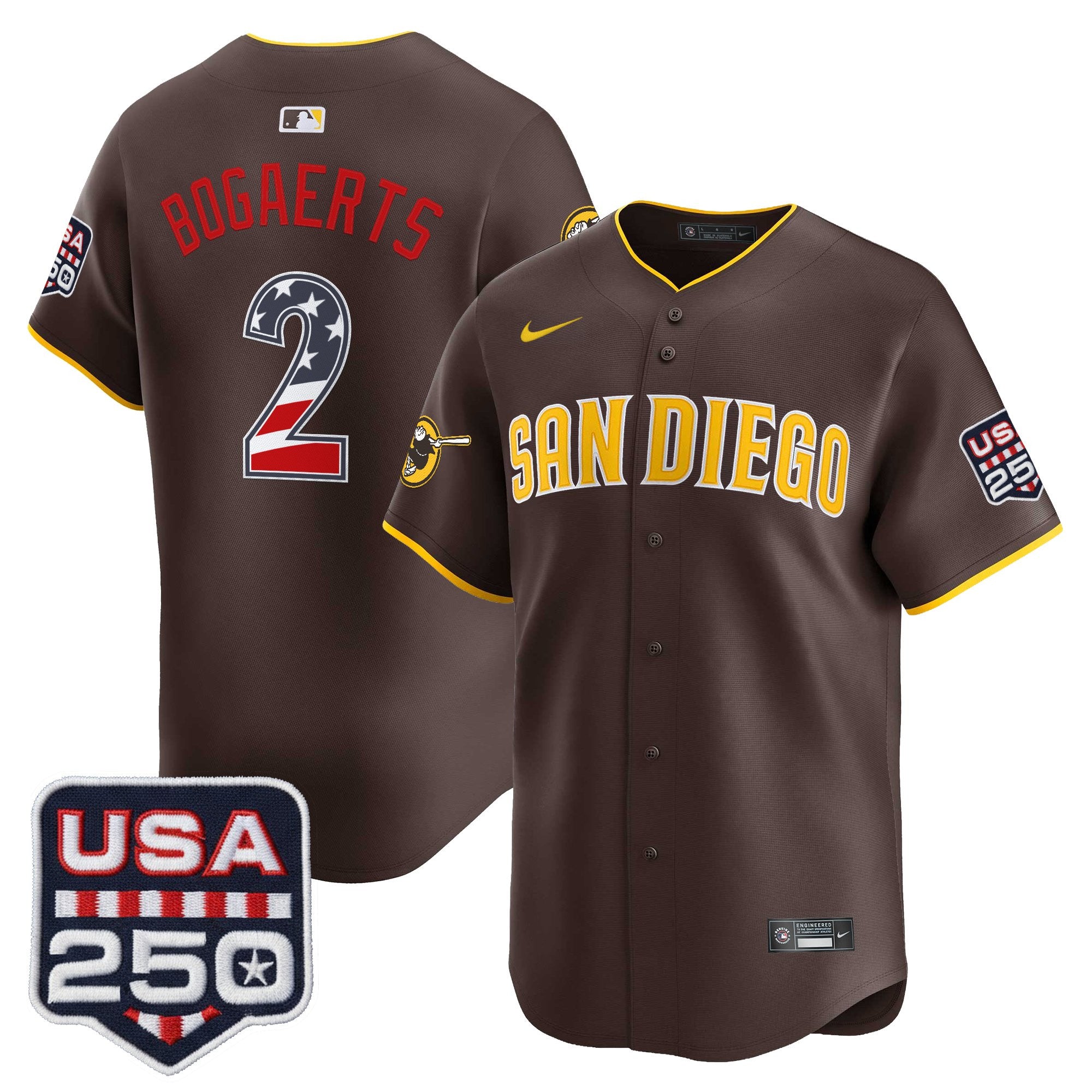 Men's San Diego Padres USA 250 Fourth of July Vapor Premier Limited Jersey - All Stitched