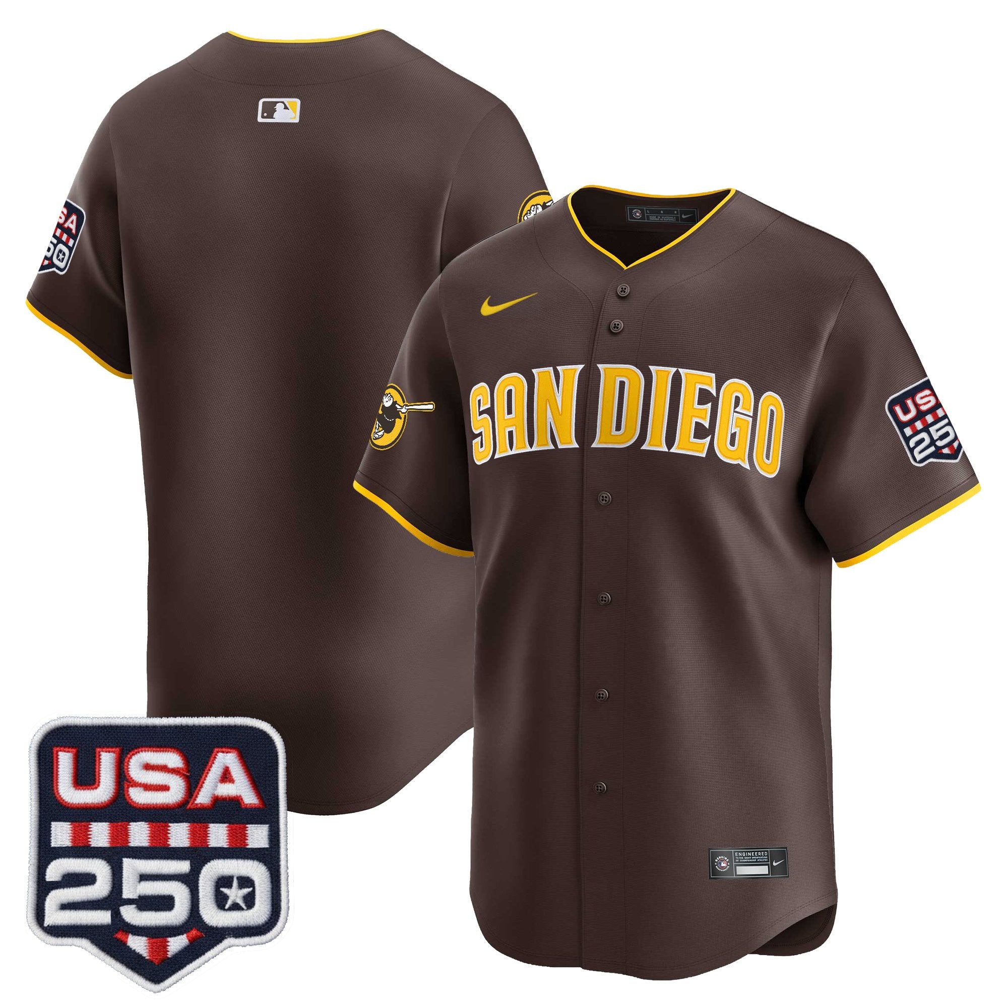Men's San Diego Padres USA 250 Fourth of July Vapor Premier Limited Jersey - All Stitched