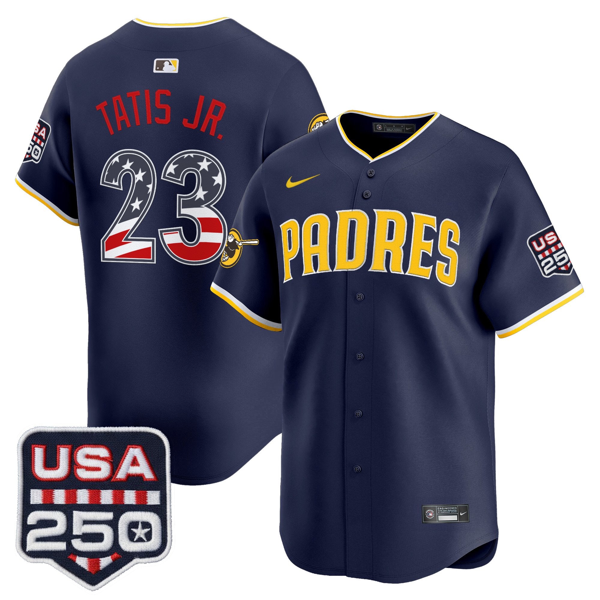 Men's San Diego Padres USA 250 Fourth of July Vapor Premier Limited Jersey - All Stitched