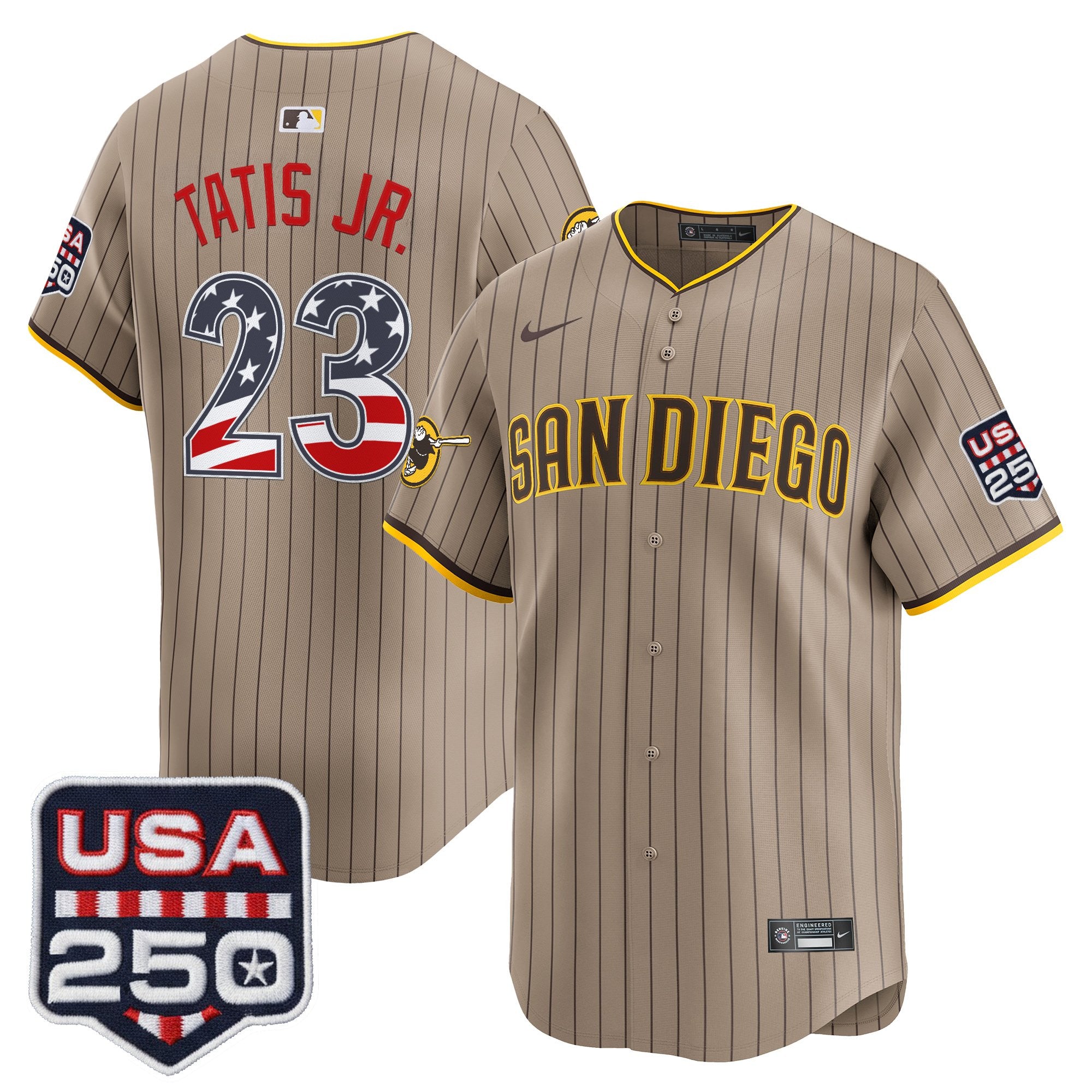 Men's San Diego Padres USA 250 Fourth of July Vapor Premier Limited Jersey - All Stitched