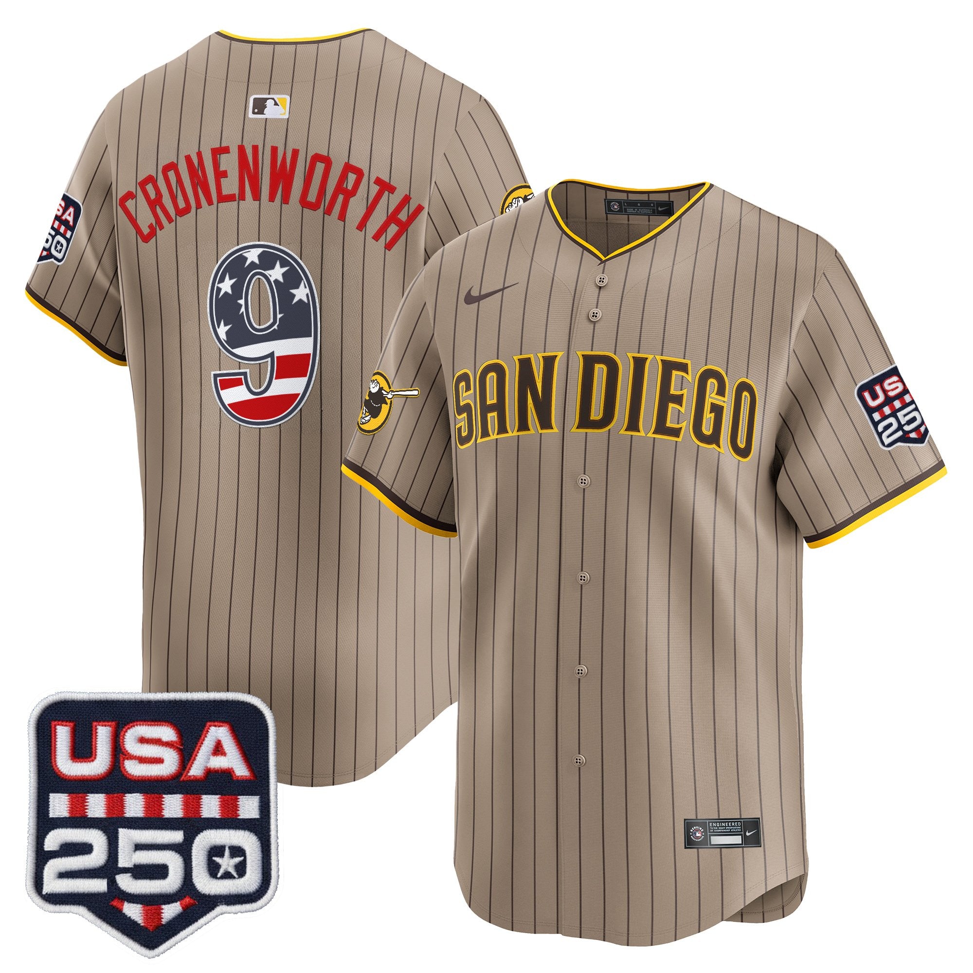 Men's San Diego Padres USA 250 Fourth of July Vapor Premier Limited Jersey - All Stitched