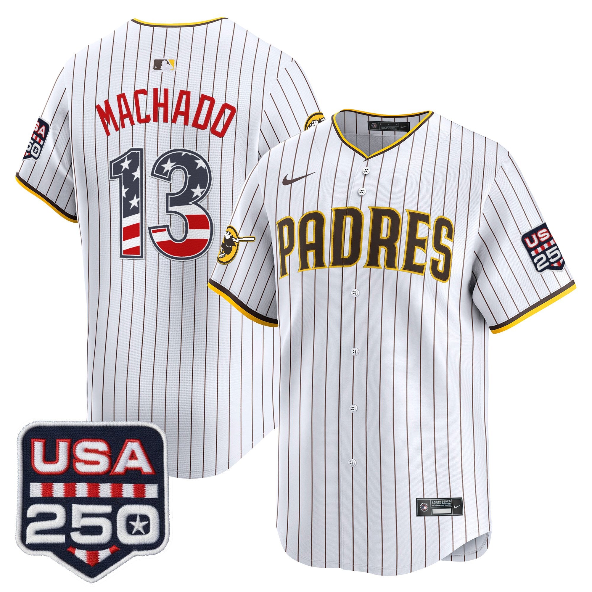 Men's San Diego Padres USA 250 Fourth of July Vapor Premier Limited Jersey - All Stitched