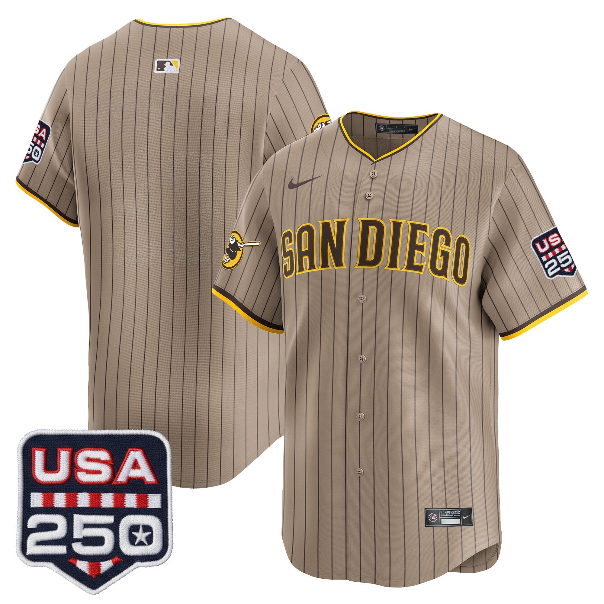 Men's San Diego Padres USA 250 Fourth of July Vapor Premier Limited Jersey - All Stitched