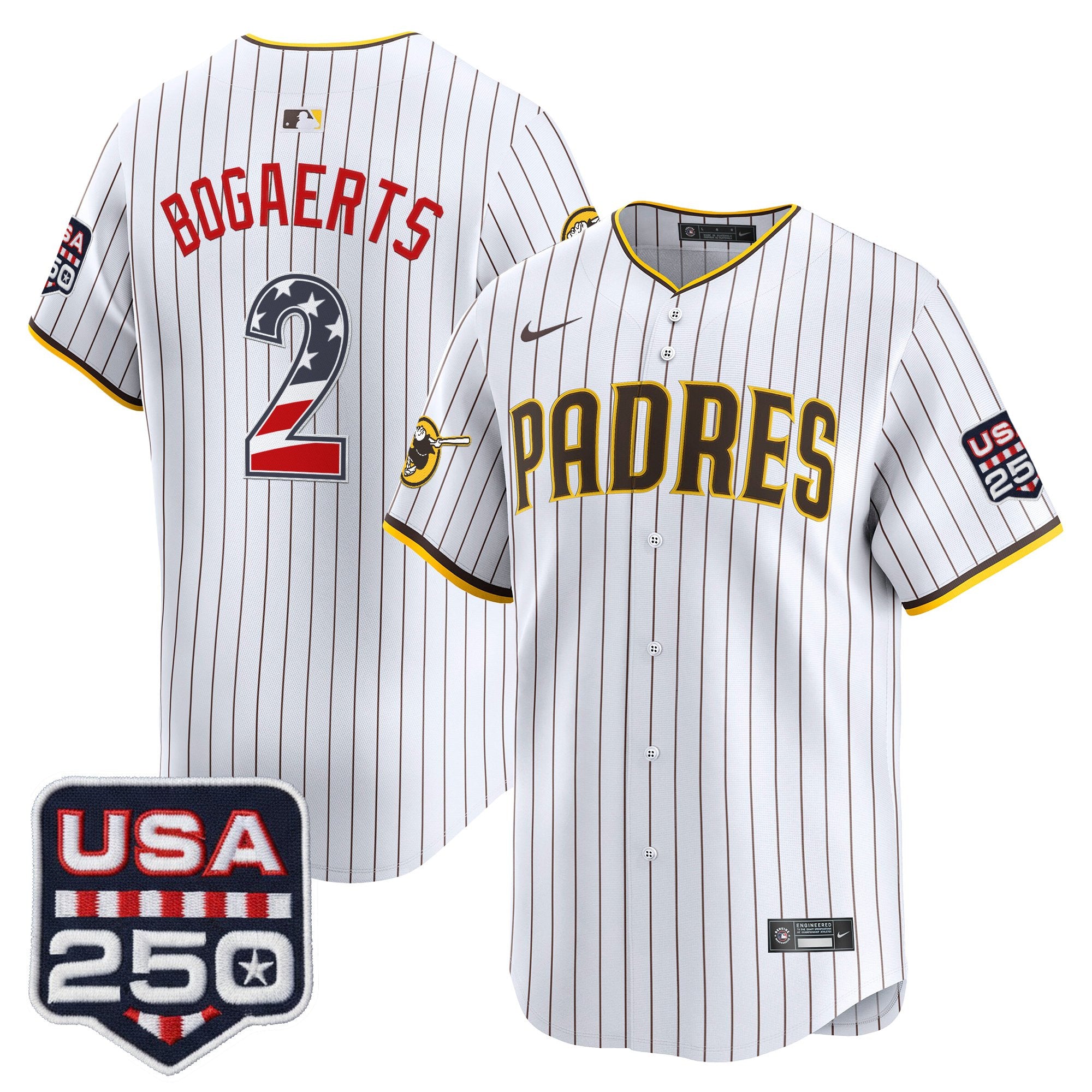 Men's San Diego Padres USA 250 Fourth of July Vapor Premier Limited Jersey - All Stitched