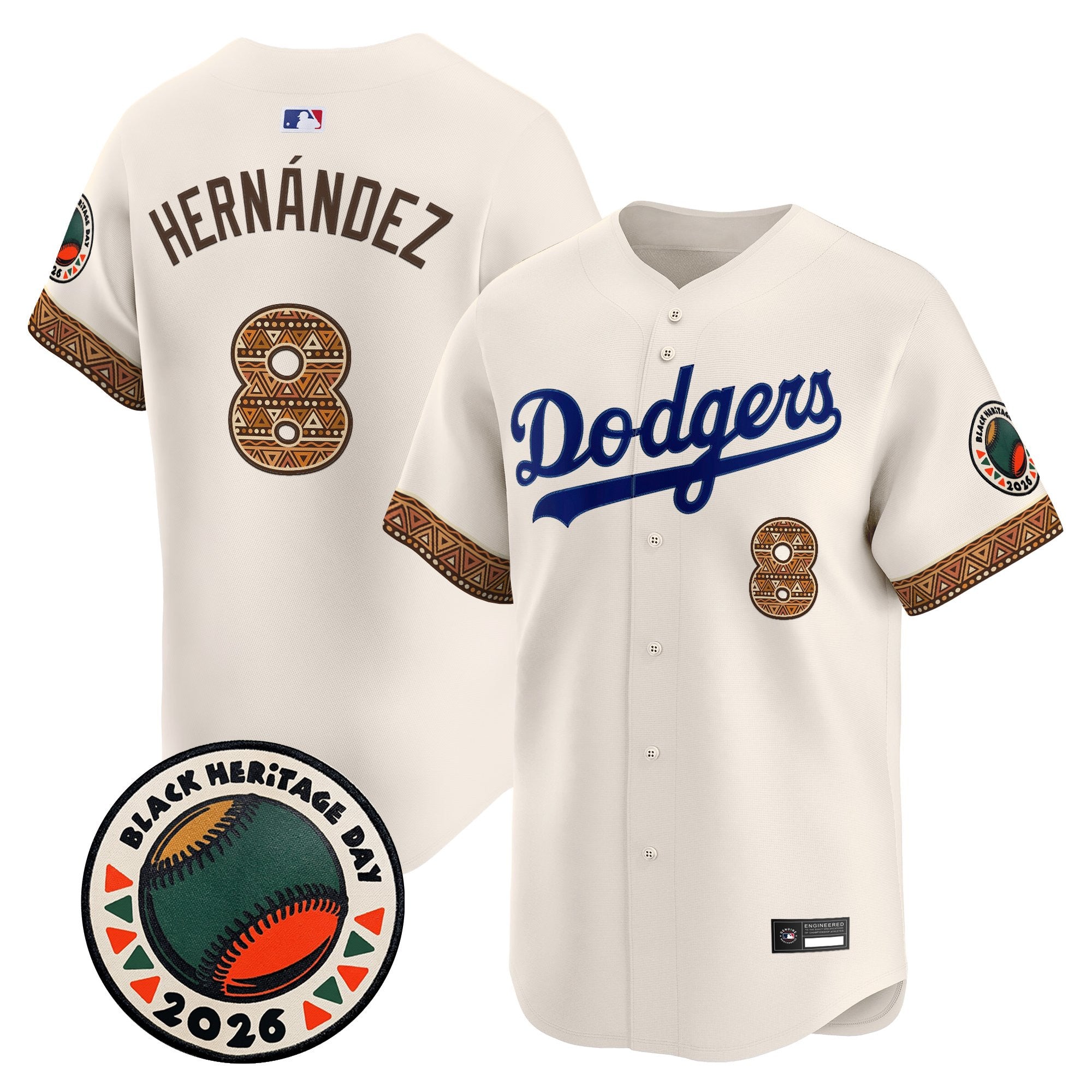 Men's Los Angeles Dodgers 2026 Black Heritage Day Vapor Premier Limited Jersey - Stitched