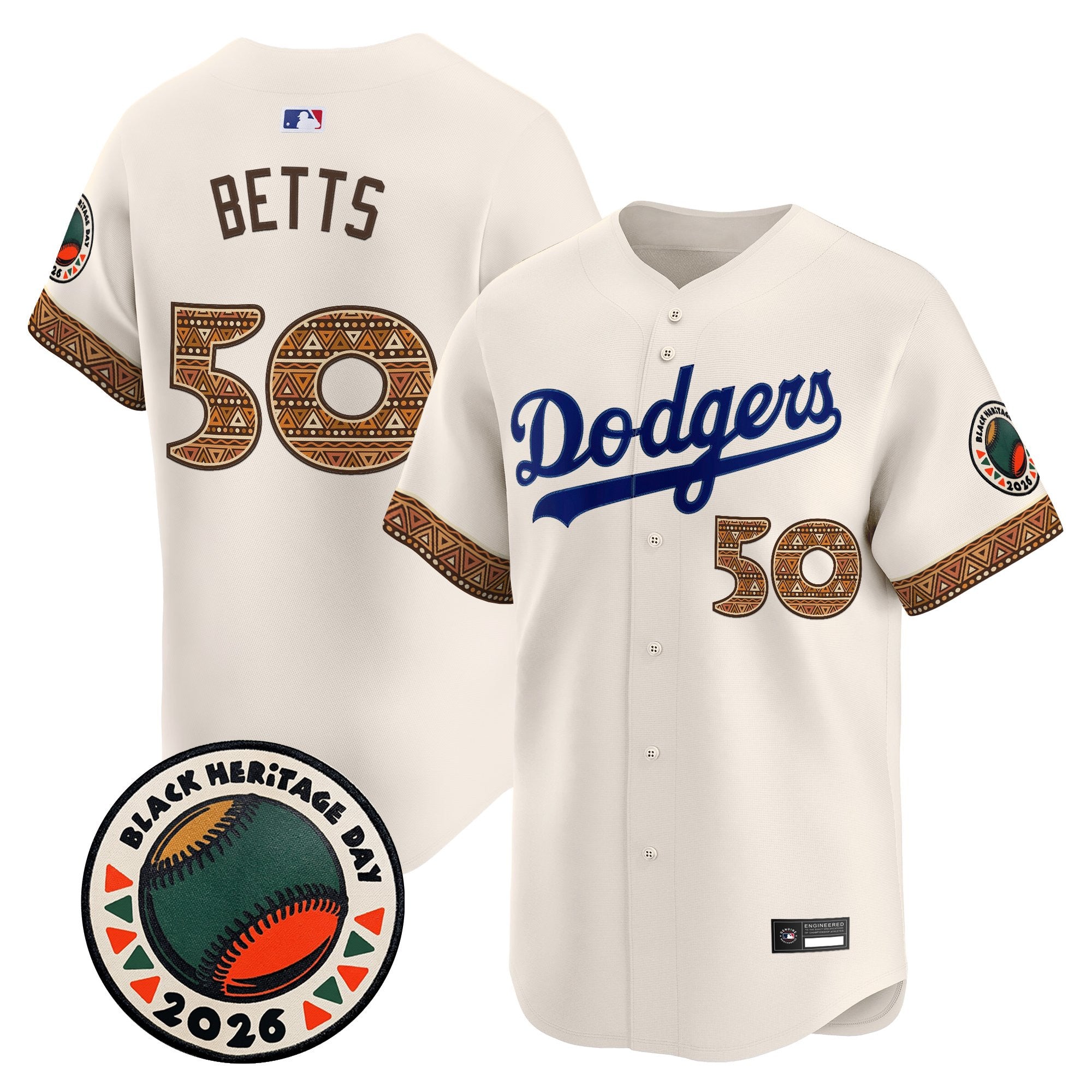 Men's Los Angeles Dodgers 2026 Black Heritage Day Vapor Premier Limited Jersey - Stitched