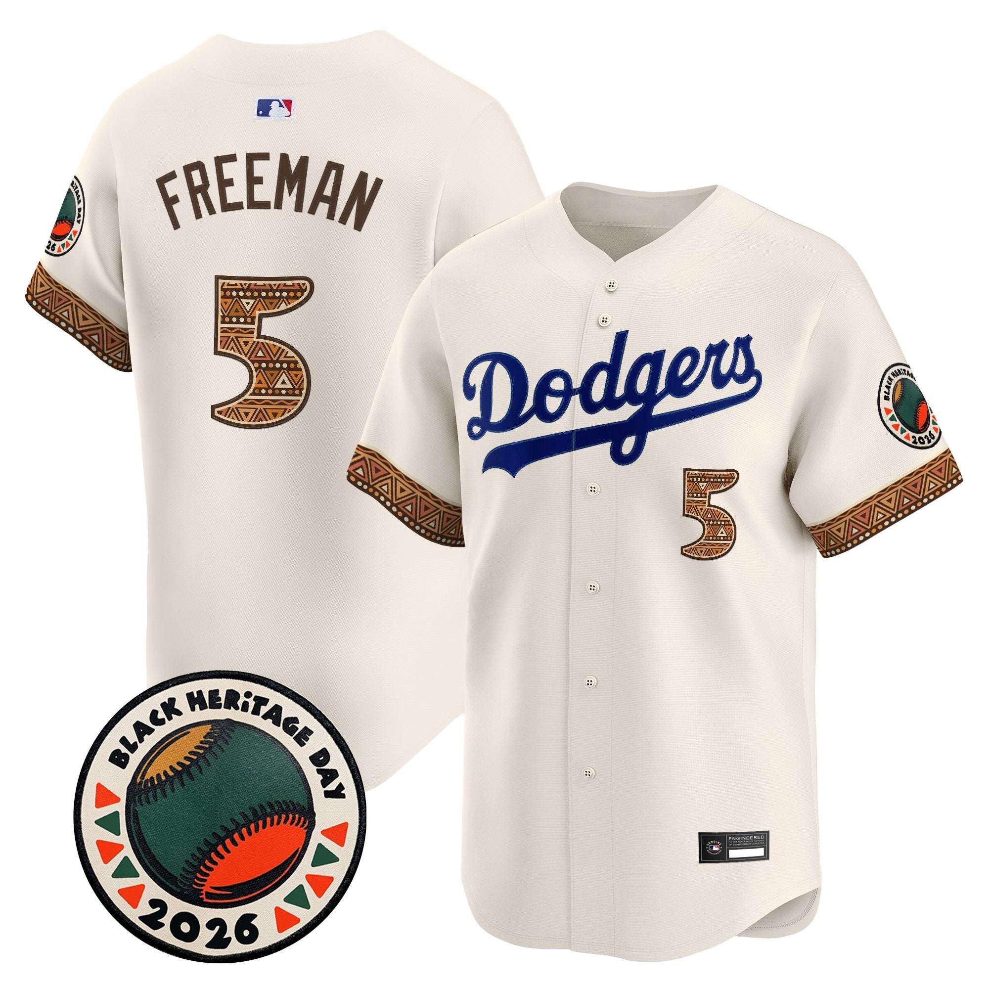 Men's Los Angeles Dodgers 2026 Black Heritage Day Vapor Premier Limited Jersey - Stitched