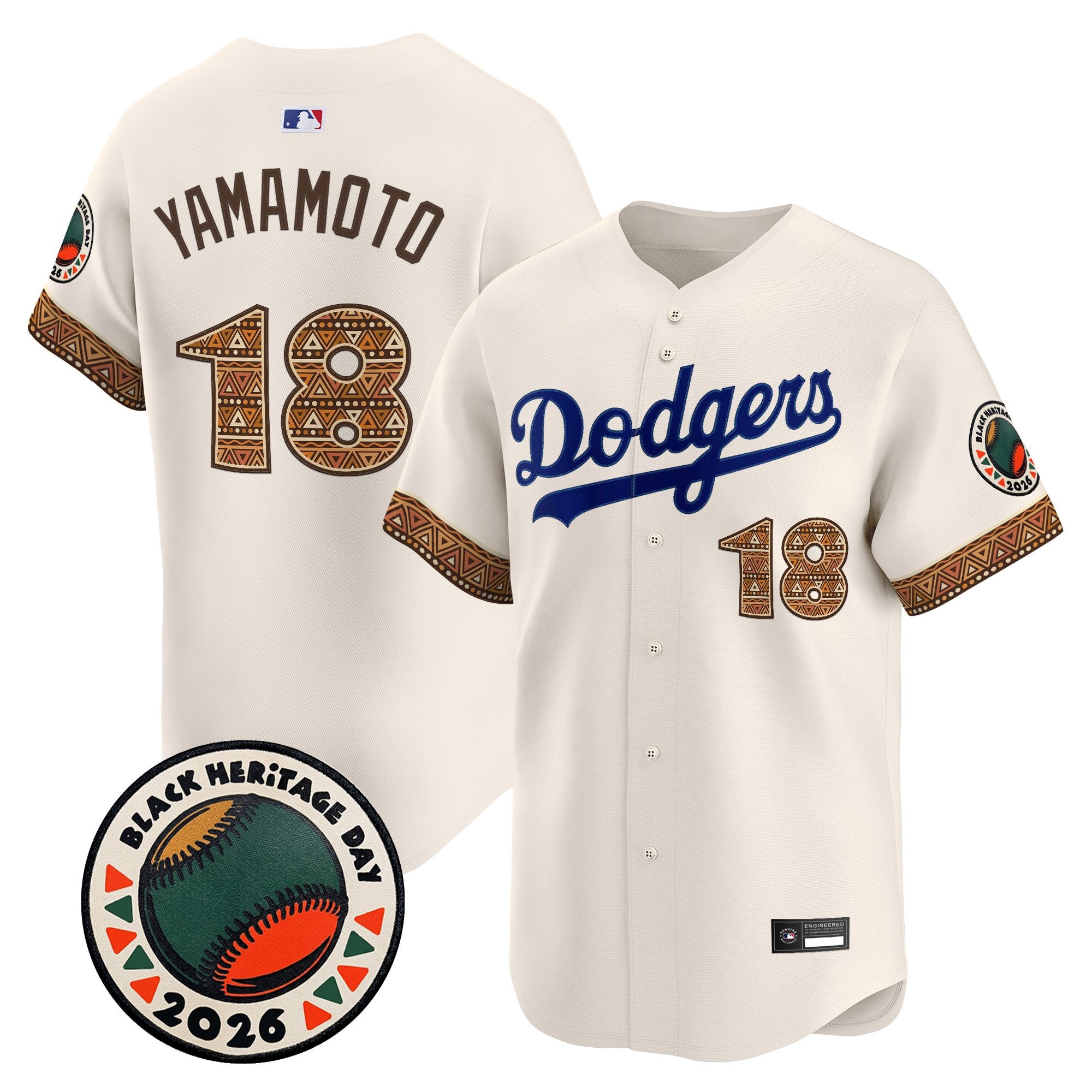 Men's Los Angeles Dodgers 2026 Black Heritage Day Vapor Premier Limited Jersey - Stitched