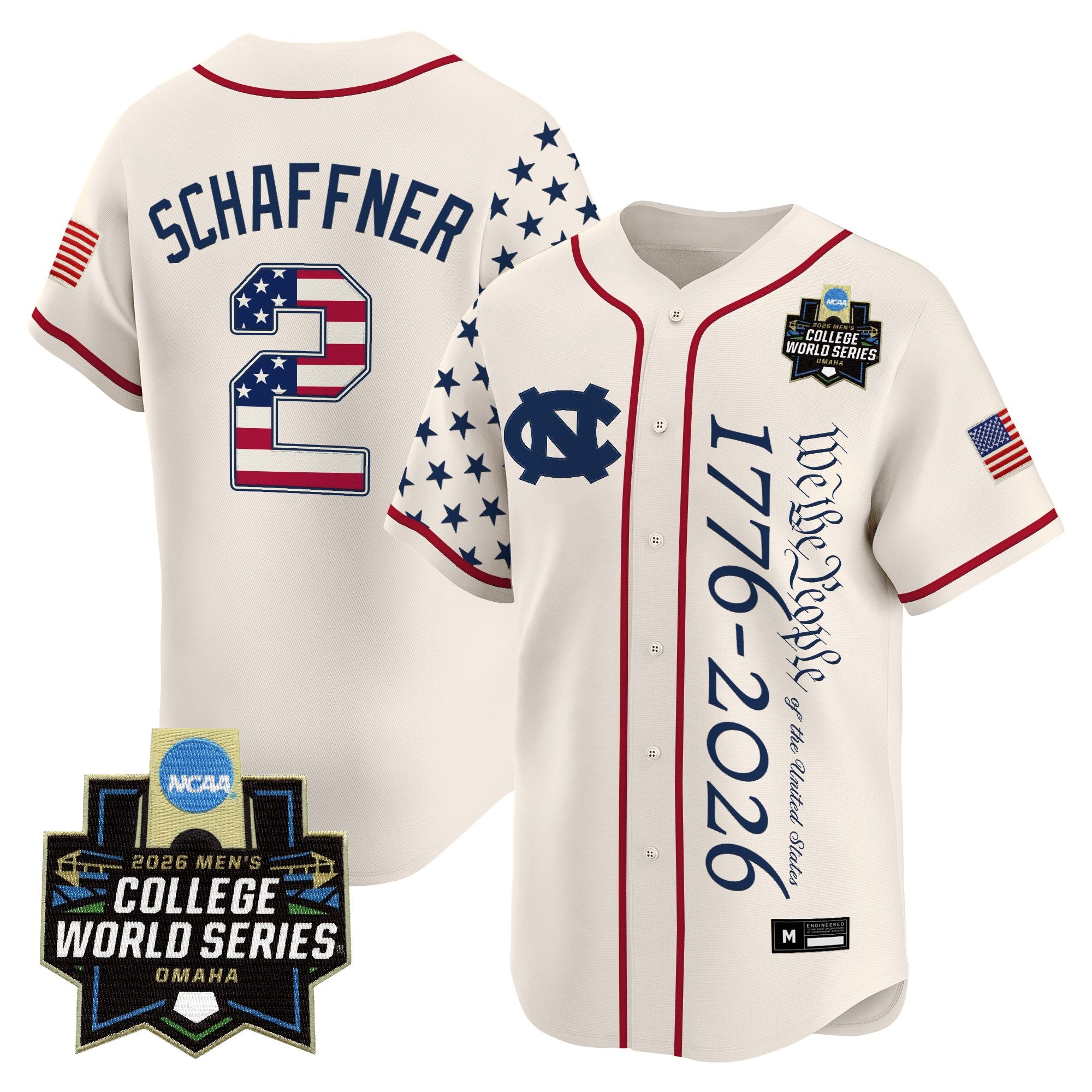 Men's North Carolina Tar Heels 2026 World Series "America 250 Edition" Vapor Premier Limited Jersey V2 - All Stitched