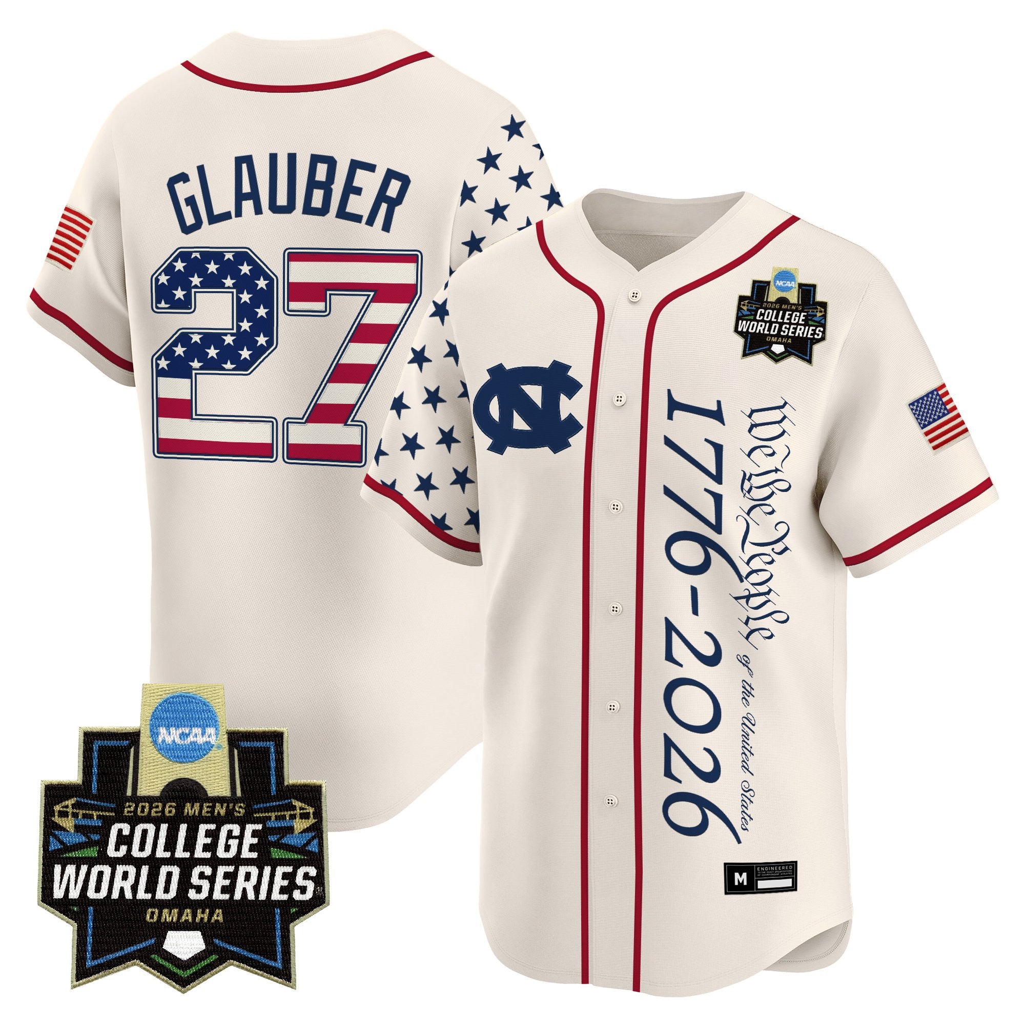 Men's North Carolina Tar Heels 2026 World Series "America 250 Edition" Vapor Premier Limited Jersey V2 - All Stitched