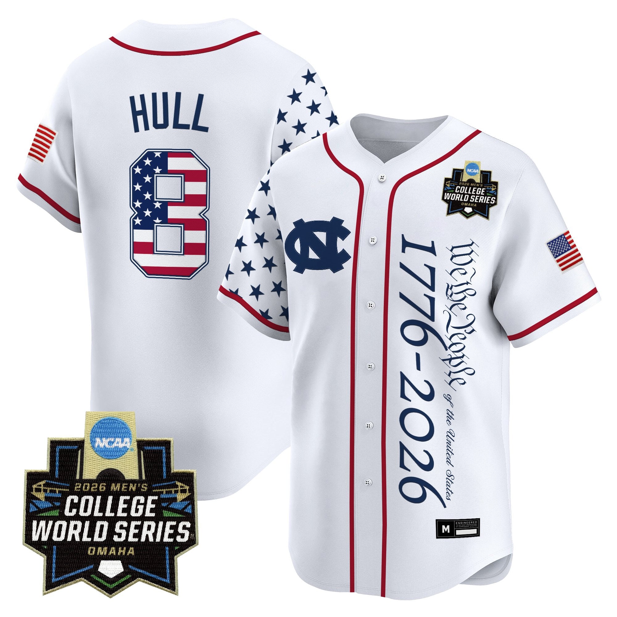 Men's North Carolina Tar Heels 2026 World Series "America 250 Edition" Vapor Premier Limited Jersey V2 - All Stitched