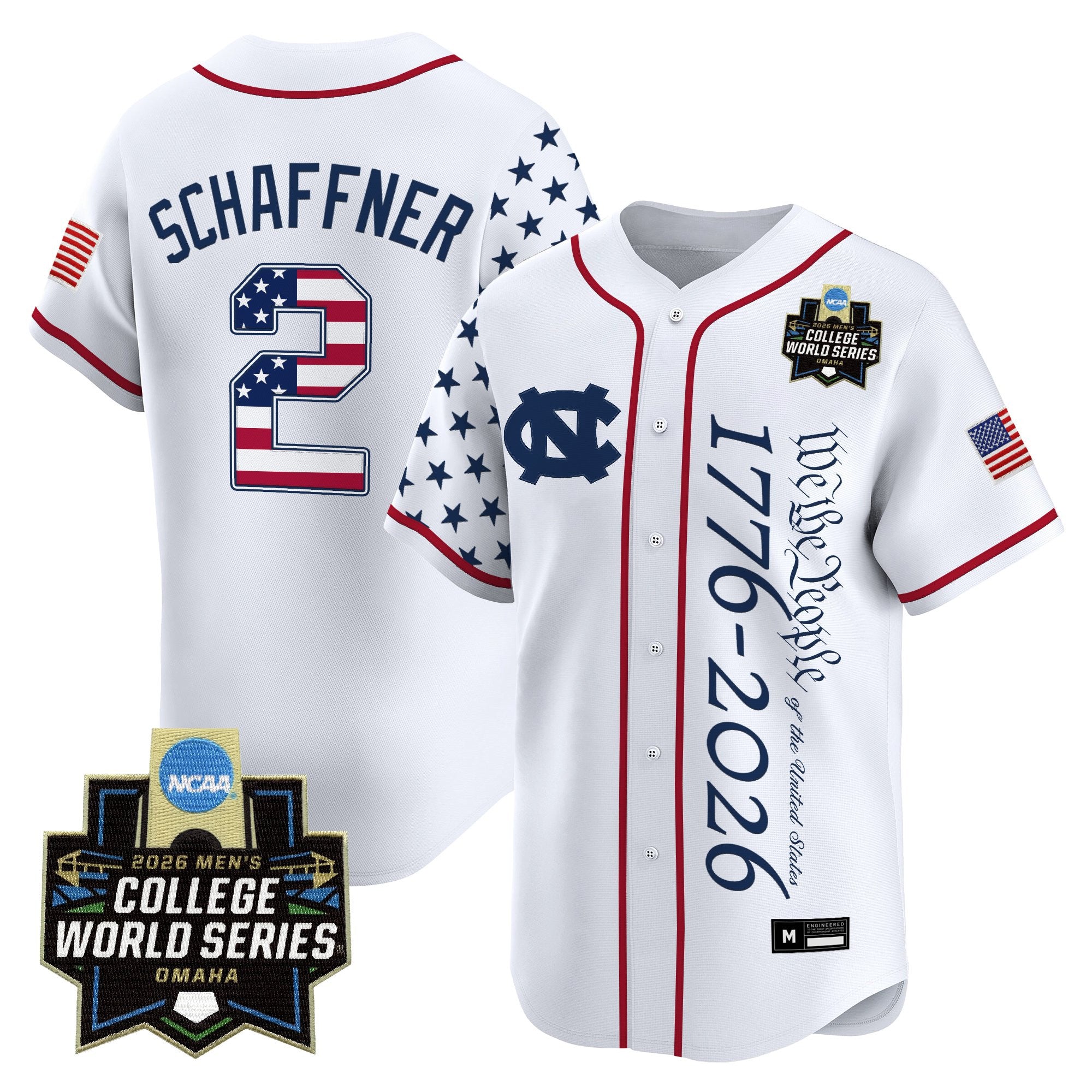 Men's North Carolina Tar Heels 2026 World Series "America 250 Edition" Vapor Premier Limited Jersey V2 - All Stitched