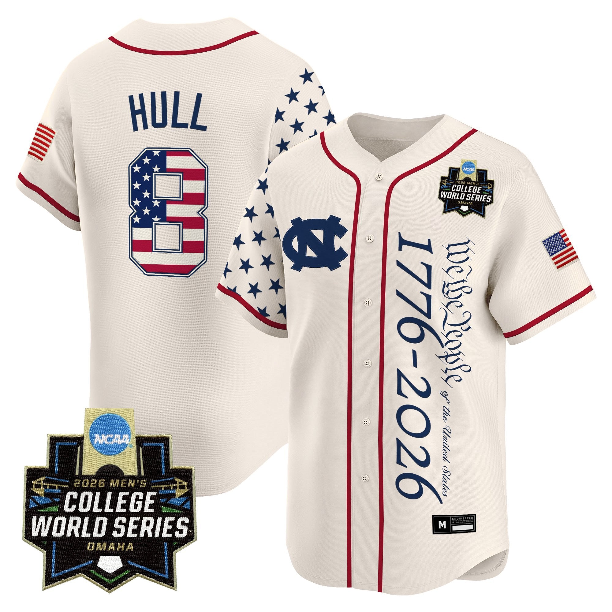 Men's North Carolina Tar Heels 2026 World Series "America 250 Edition" Vapor Premier Limited Jersey V2 - All Stitched