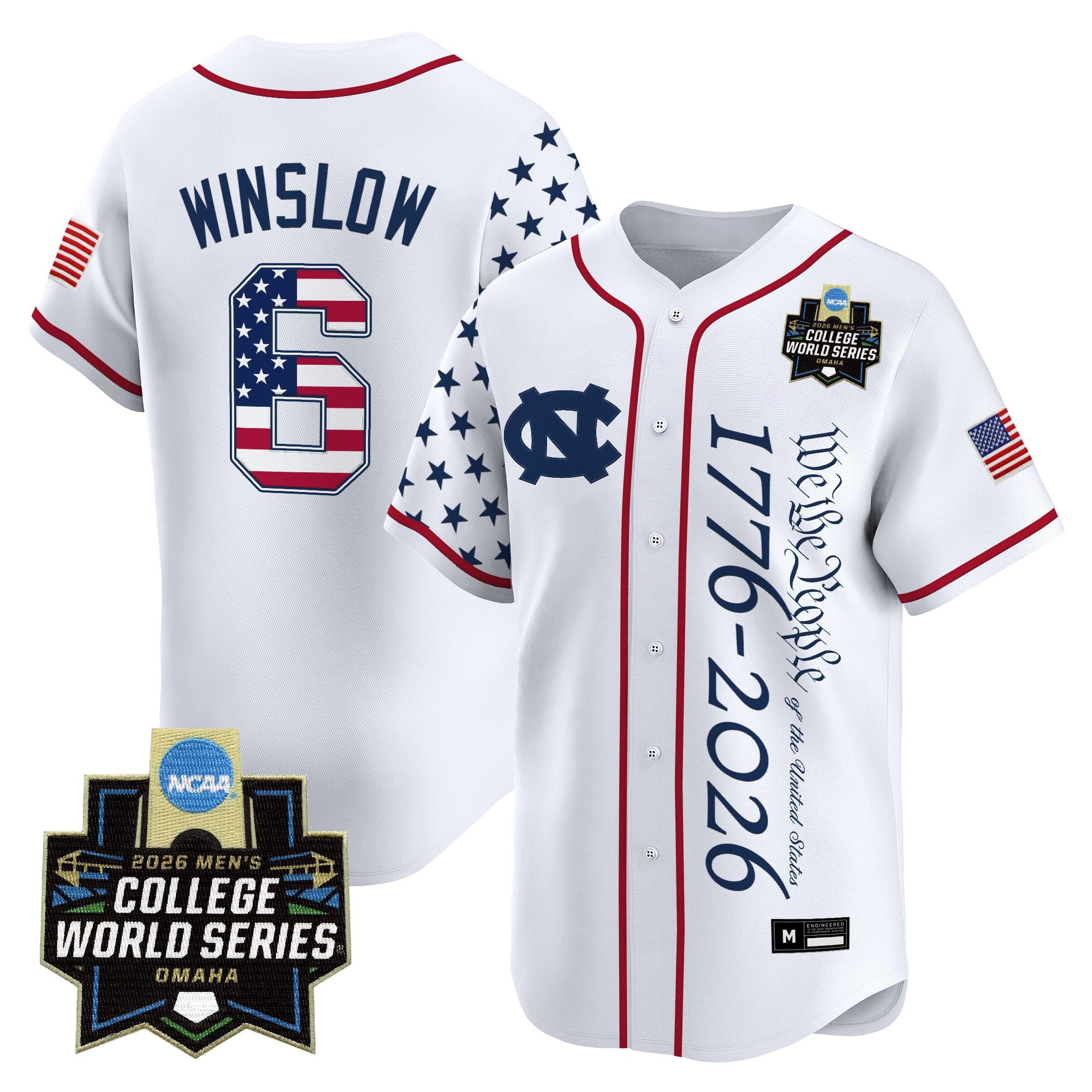 Men's North Carolina Tar Heels 2026 World Series "America 250 Edition" Vapor Premier Limited Jersey V2 - All Stitched