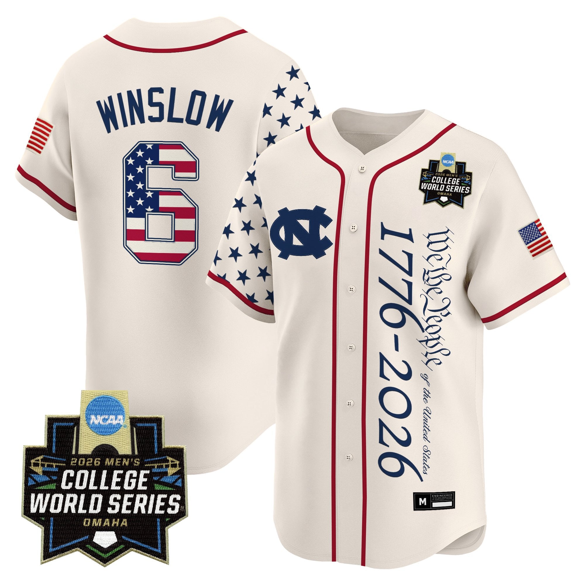 Men's North Carolina Tar Heels 2026 World Series "America 250 Edition" Vapor Premier Limited Jersey V2 - All Stitched