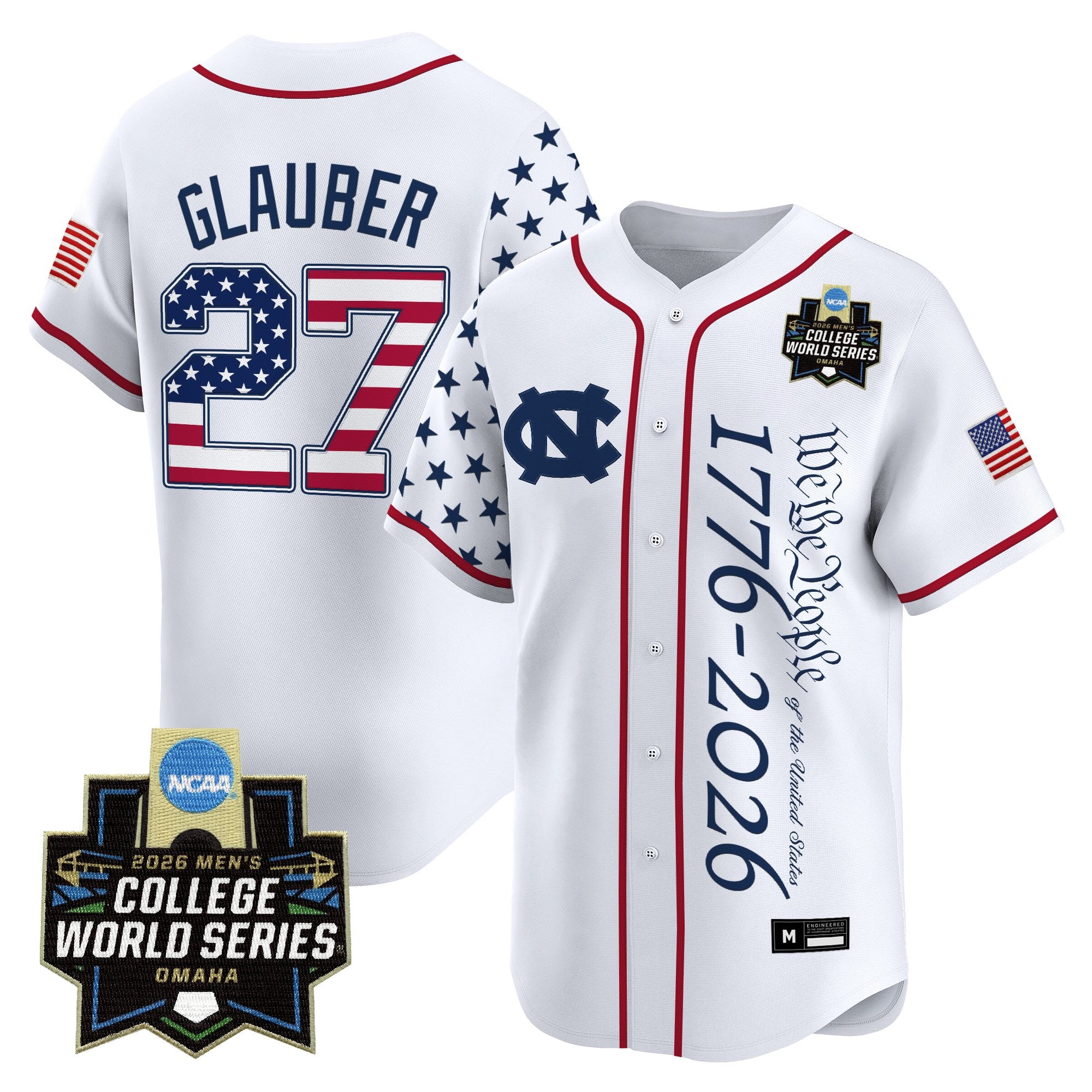 Men's North Carolina Tar Heels 2026 World Series "America 250 Edition" Vapor Premier Limited Jersey V2 - All Stitched