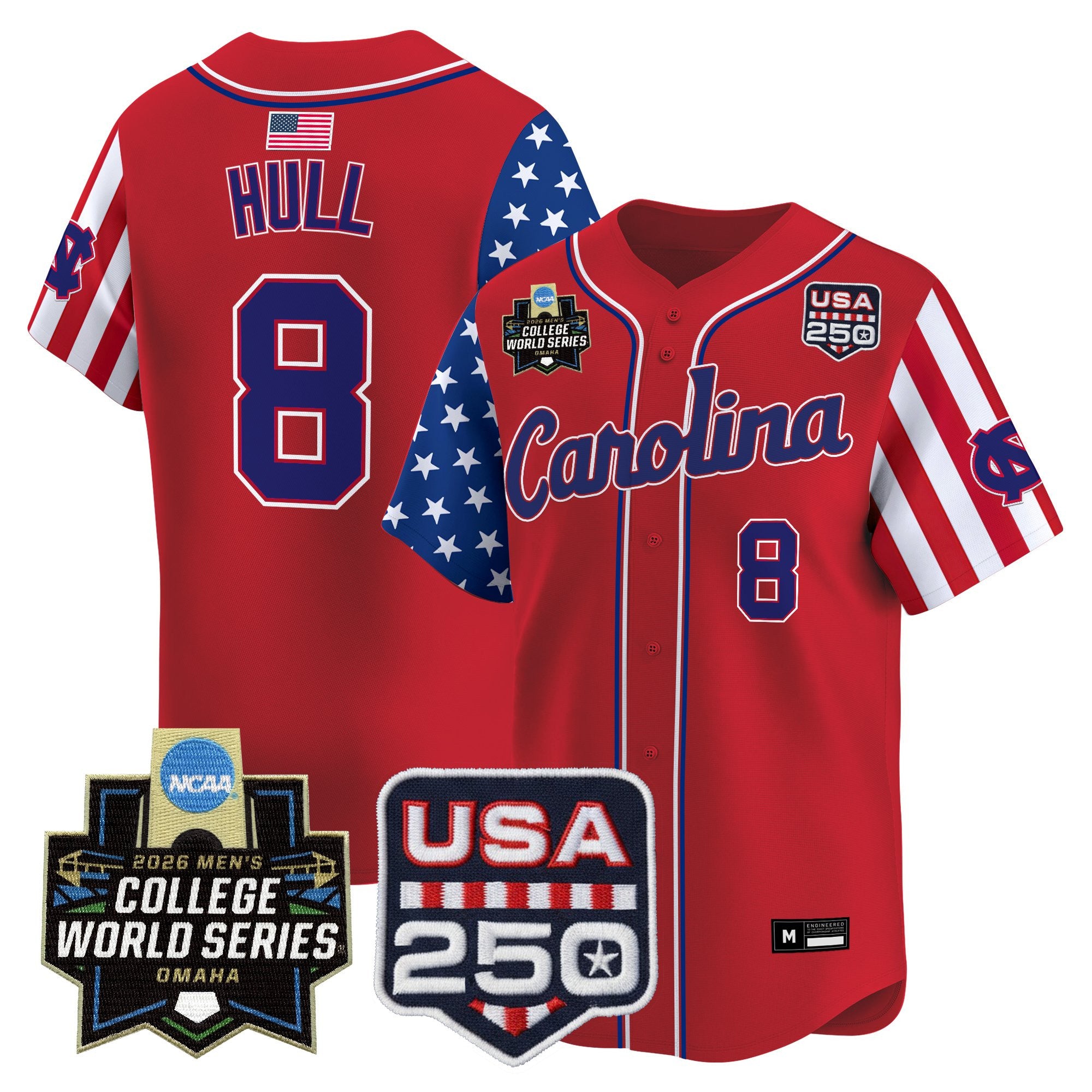 Men's North Carolina Tar Heels 2026 World Series "America 250 Edition" Vapor Premier Limited Jersey - All Stitched
