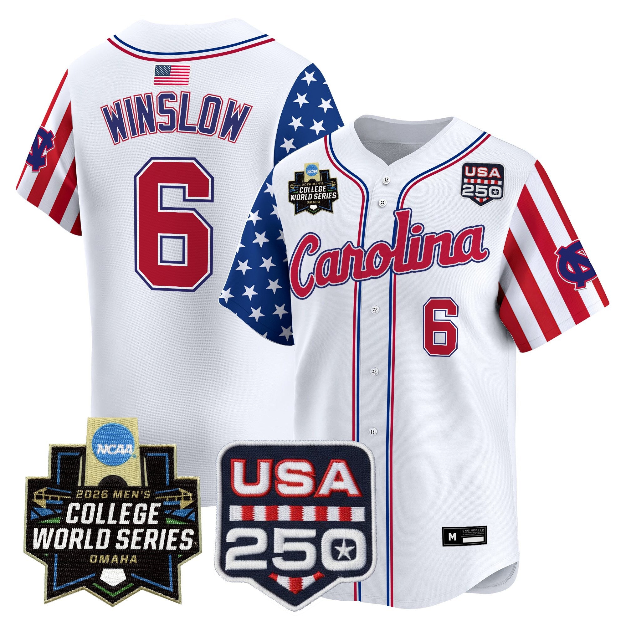 Men's North Carolina Tar Heels 2026 World Series "America 250 Edition" Vapor Premier Limited Jersey - All Stitched