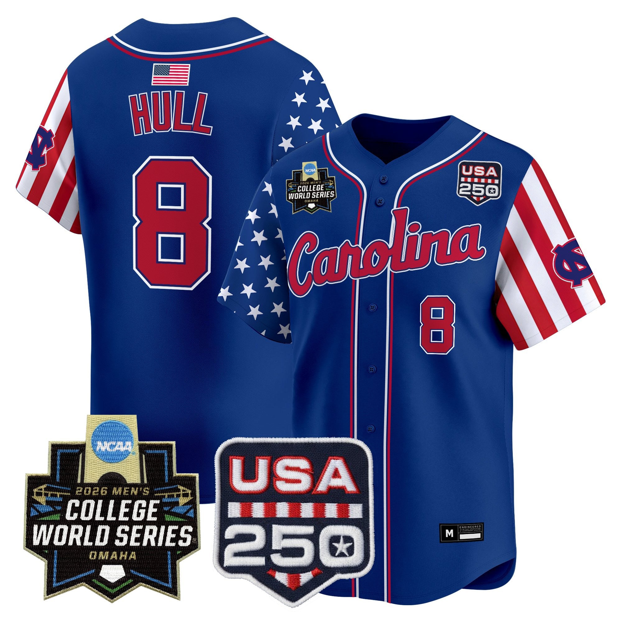 Men's North Carolina Tar Heels 2026 World Series "America 250 Edition" Vapor Premier Limited Jersey - All Stitched