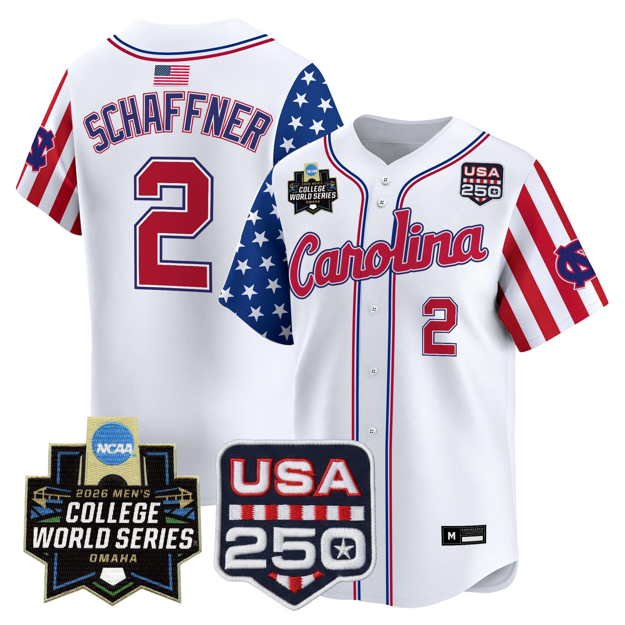 Men's North Carolina Tar Heels 2026 World Series "America 250 Edition" Vapor Premier Limited Jersey - All Stitched