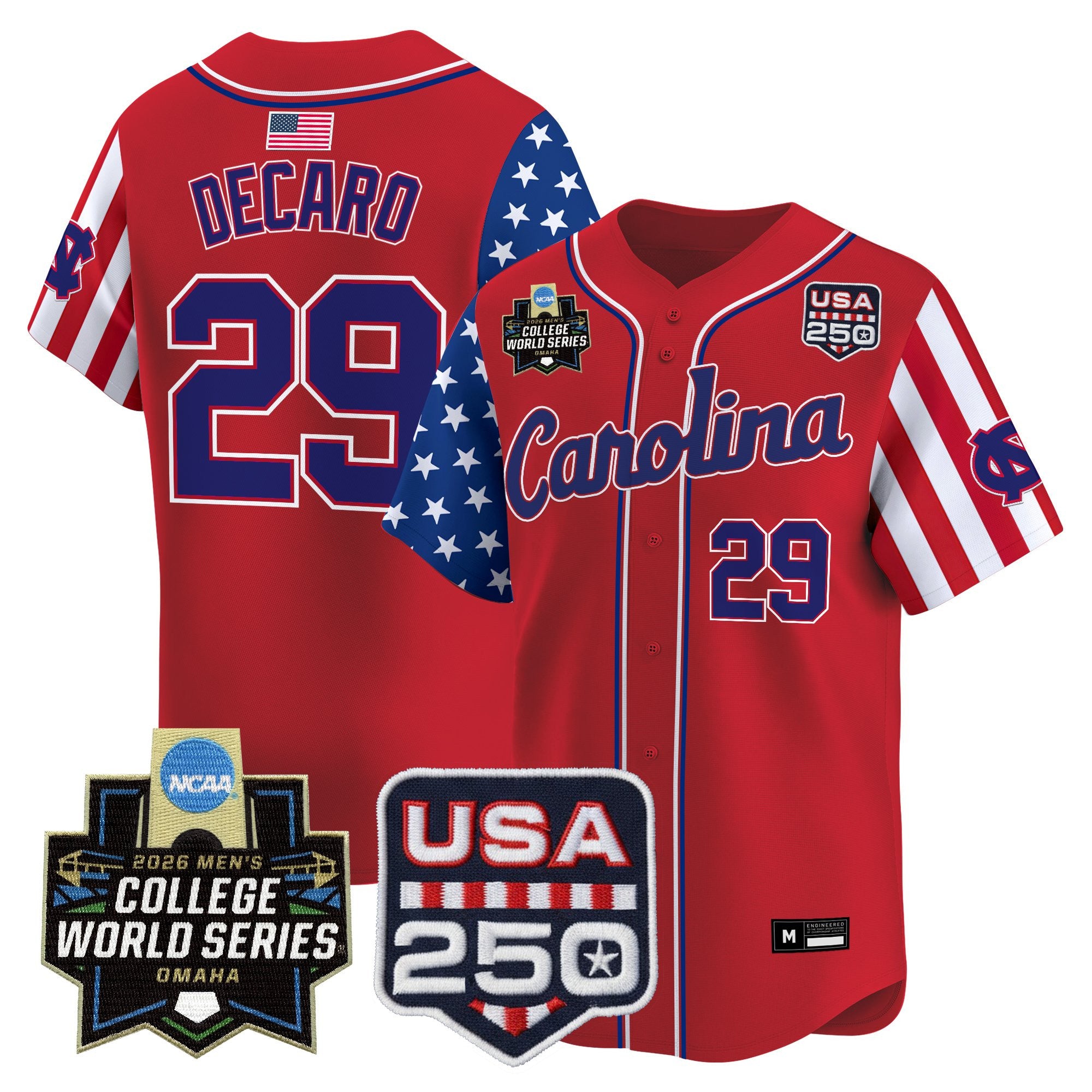 Men's North Carolina Tar Heels 2026 World Series "America 250 Edition" Vapor Premier Limited Jersey - All Stitched