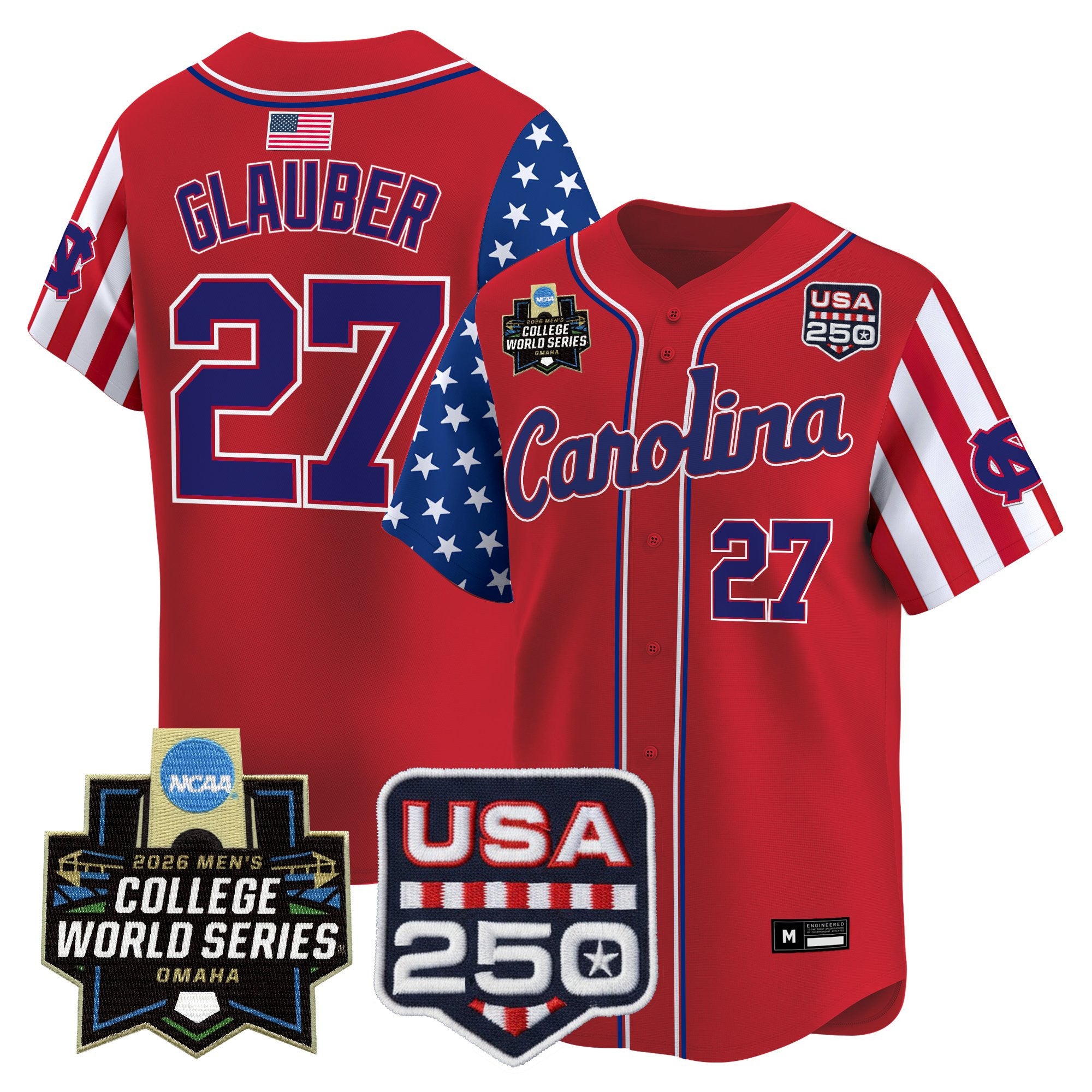 Men's North Carolina Tar Heels 2026 World Series "America 250 Edition" Vapor Premier Limited Jersey - All Stitched