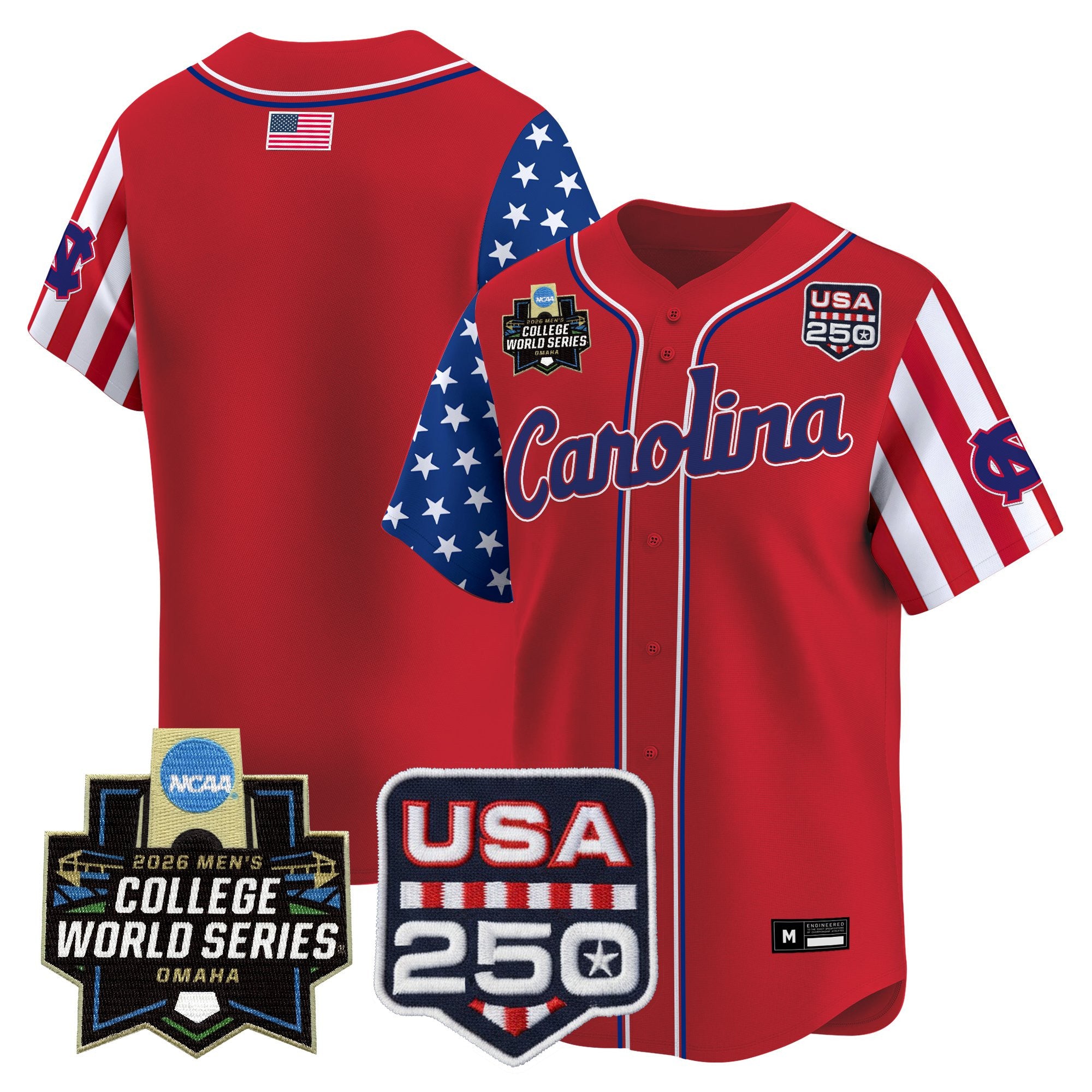 Men's North Carolina Tar Heels 2026 World Series "America 250 Edition" Vapor Premier Limited Jersey - All Stitched