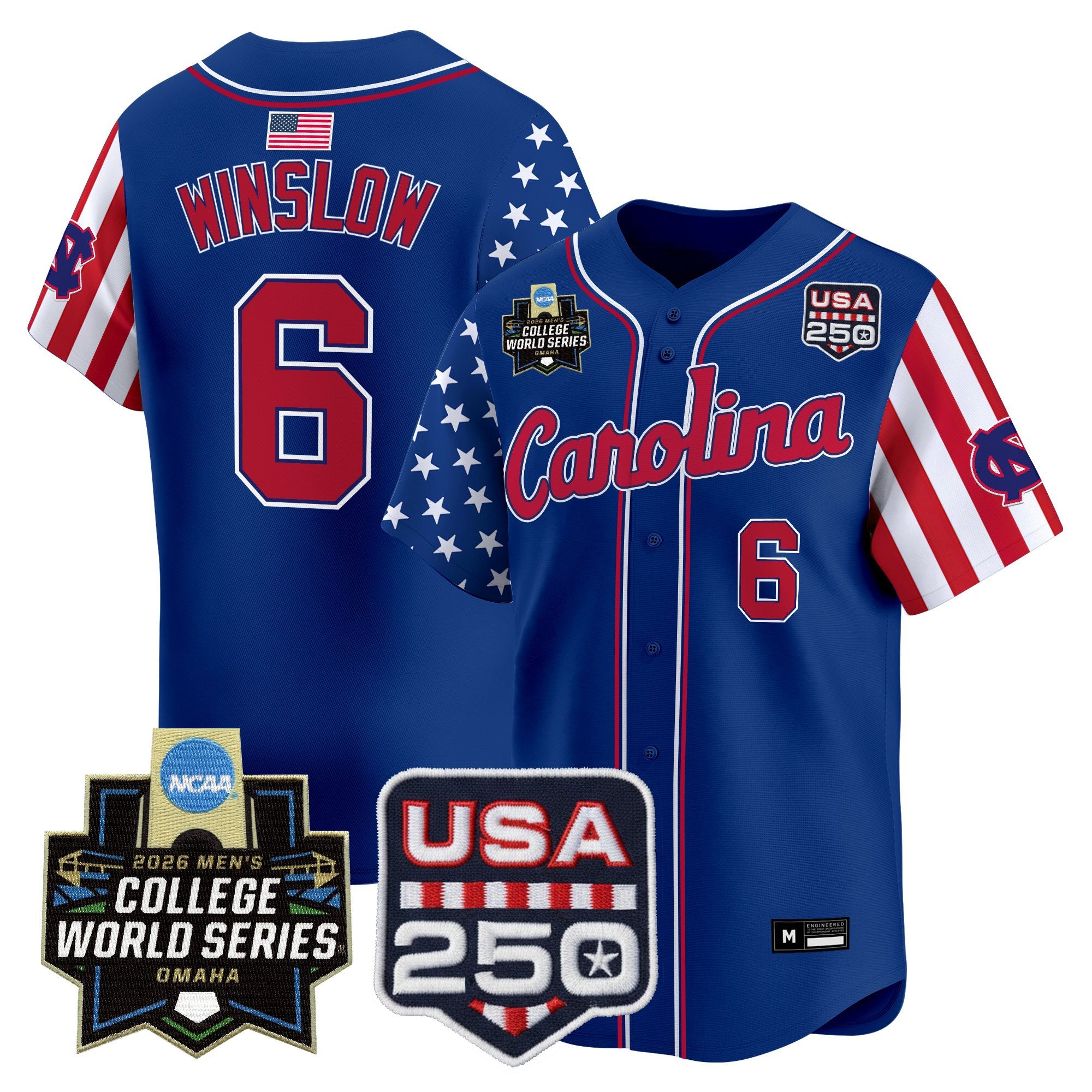 Men's North Carolina Tar Heels 2026 World Series "America 250 Edition" Vapor Premier Limited Jersey - All Stitched