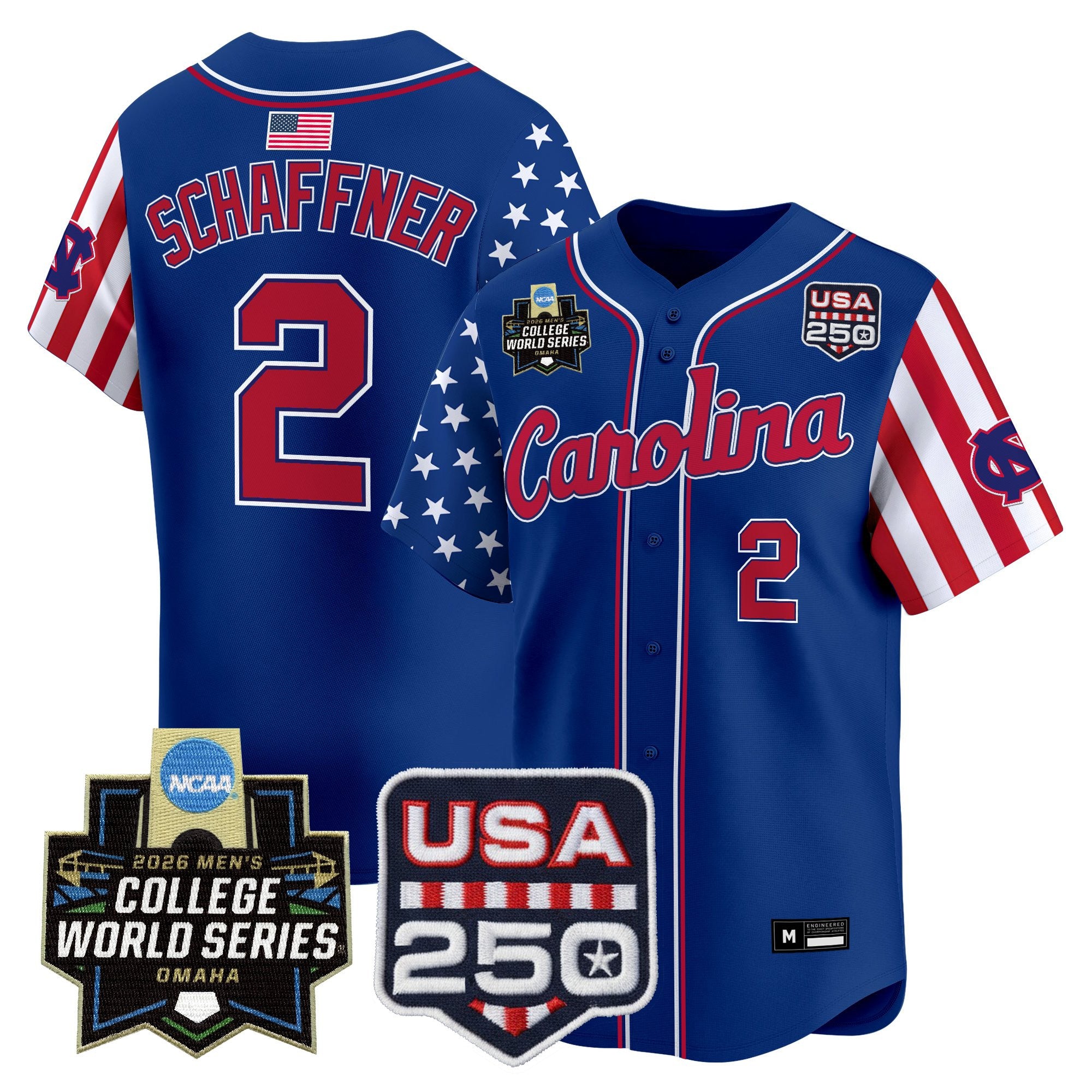 Men's North Carolina Tar Heels 2026 World Series "America 250 Edition" Vapor Premier Limited Jersey - All Stitched