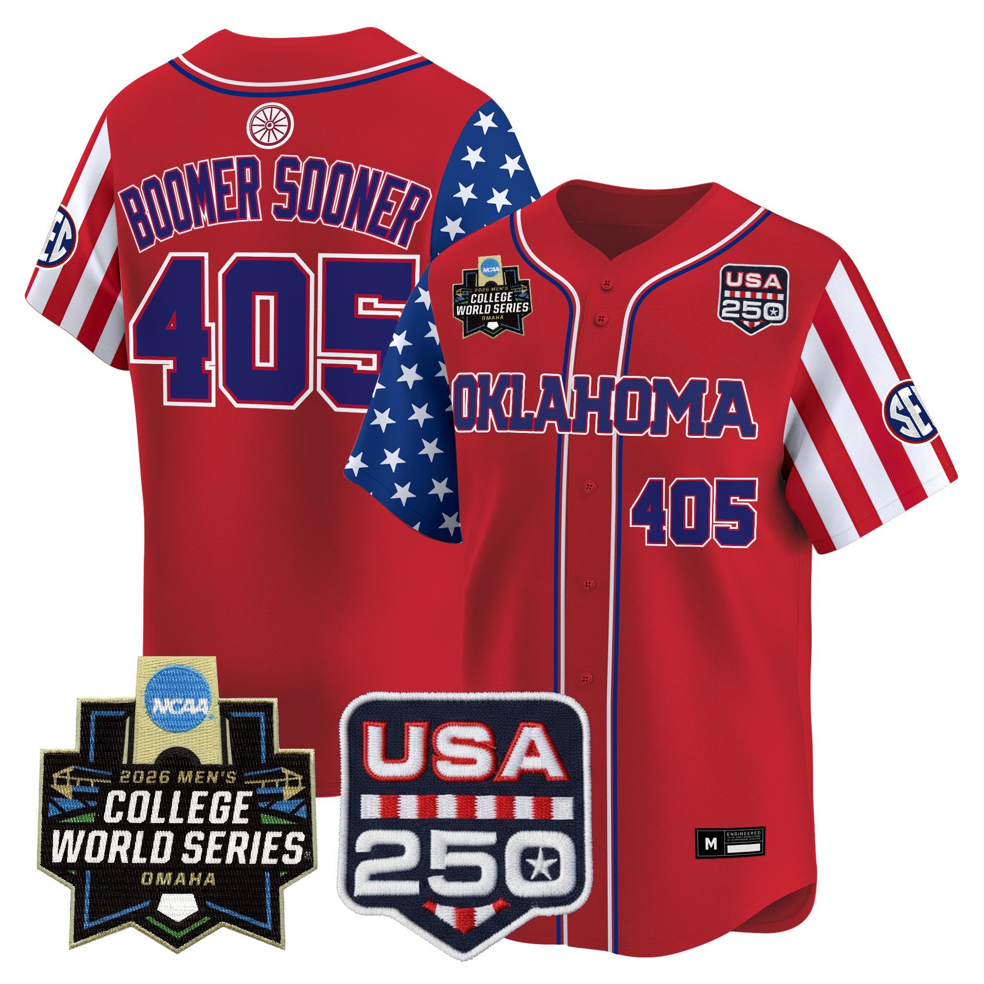 Men's Oklahoma Sooners 2026 World Series "America 250 Edition" Vapor Premier Limited Jersey - All Stitched