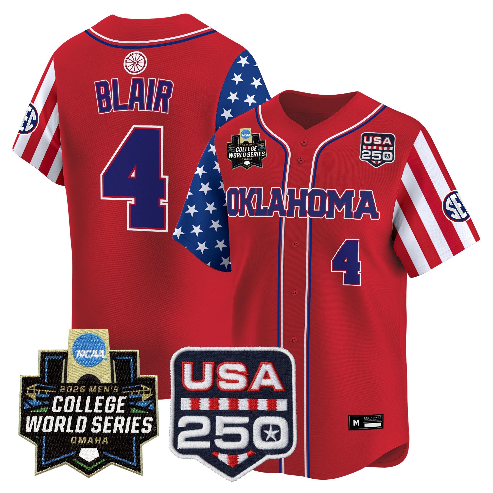 Men's Oklahoma Sooners 2026 World Series "America 250 Edition" Vapor Premier Limited Jersey - All Stitched