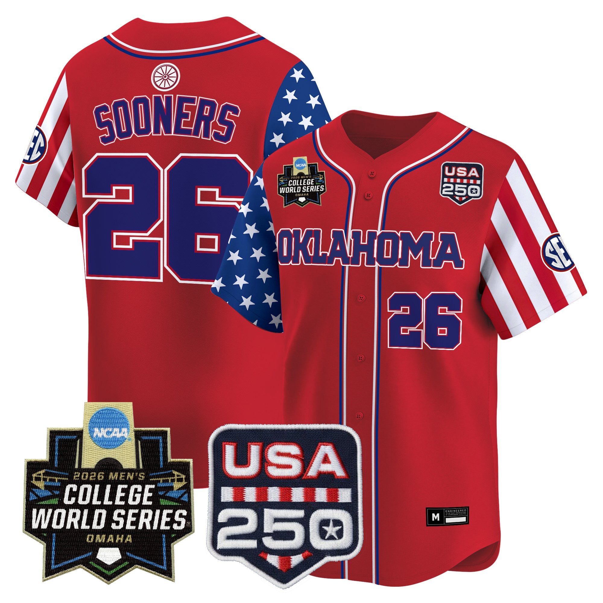 Men's Oklahoma Sooners 2026 World Series "America 250 Edition" Vapor Premier Limited Jersey - All Stitched