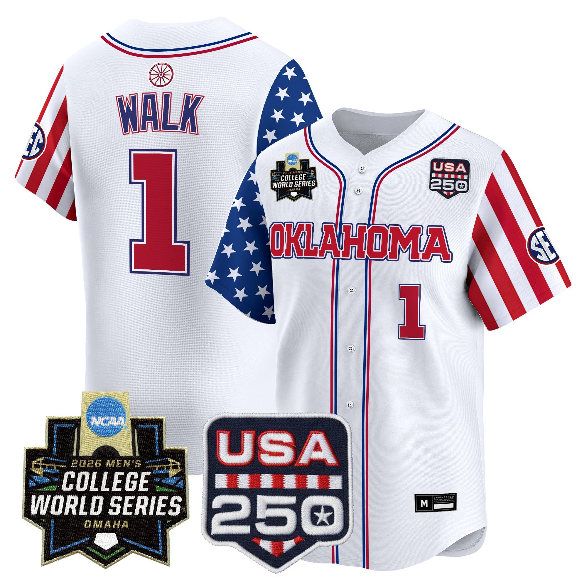Men's Oklahoma Sooners 2026 World Series "America 250 Edition" Vapor Premier Limited Jersey - All Stitched
