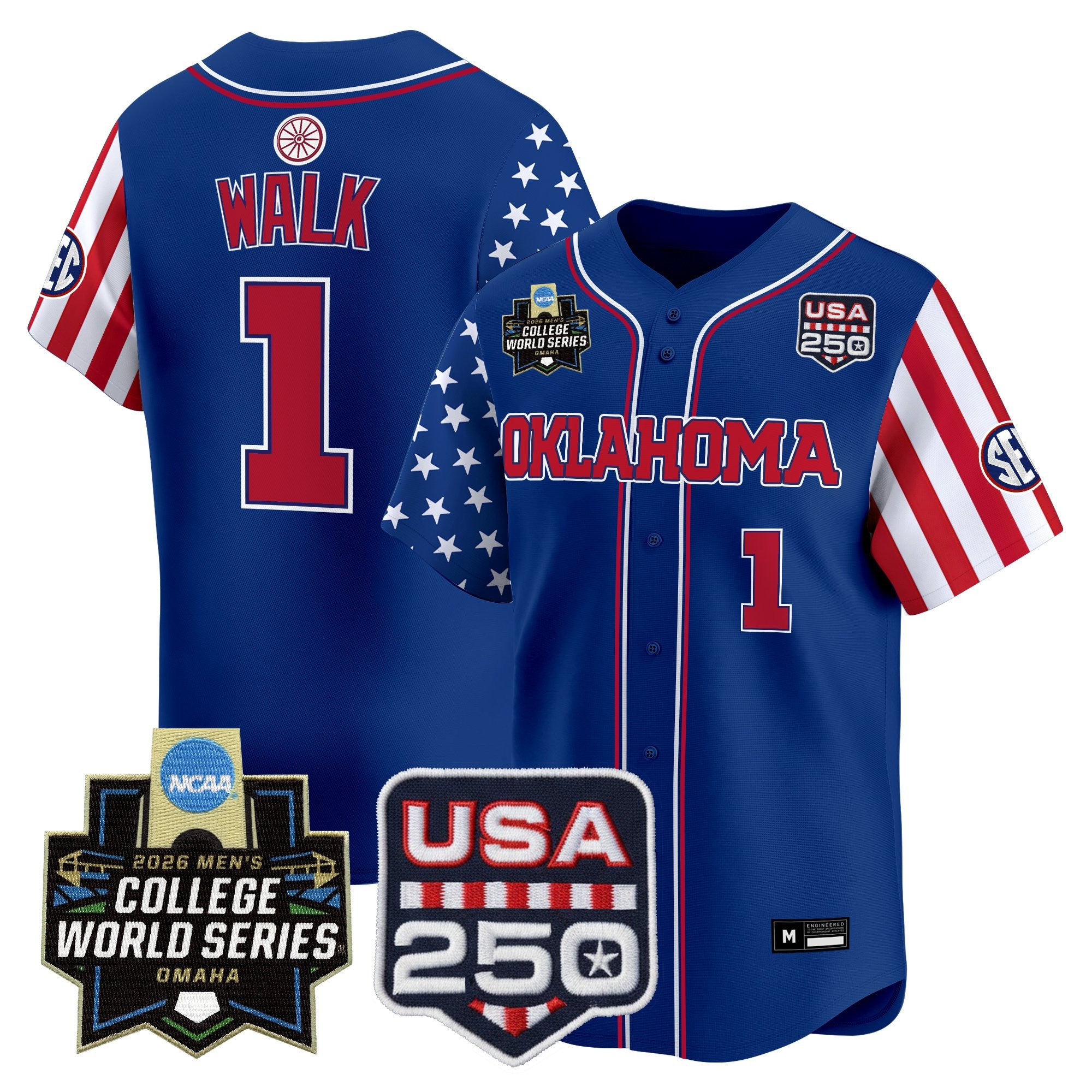 Men's Oklahoma Sooners 2026 World Series "America 250 Edition" Vapor Premier Limited Jersey - All Stitched