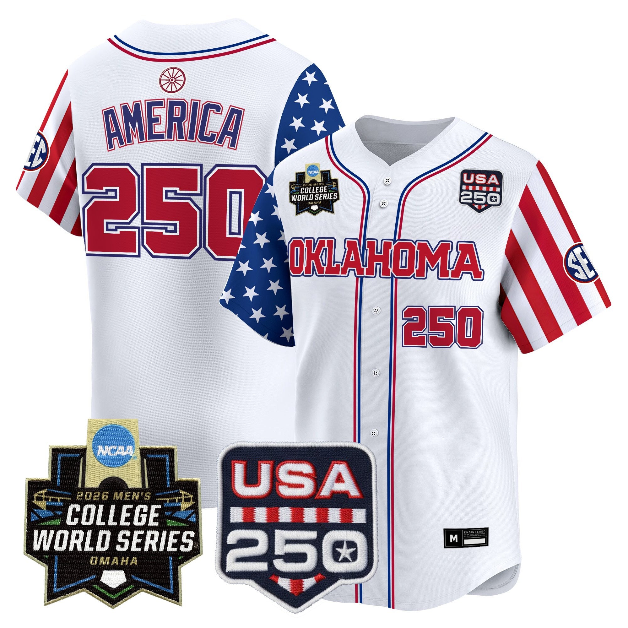 Men's Oklahoma Sooners 2026 World Series "America 250 Edition" Vapor Premier Limited Jersey - All Stitched