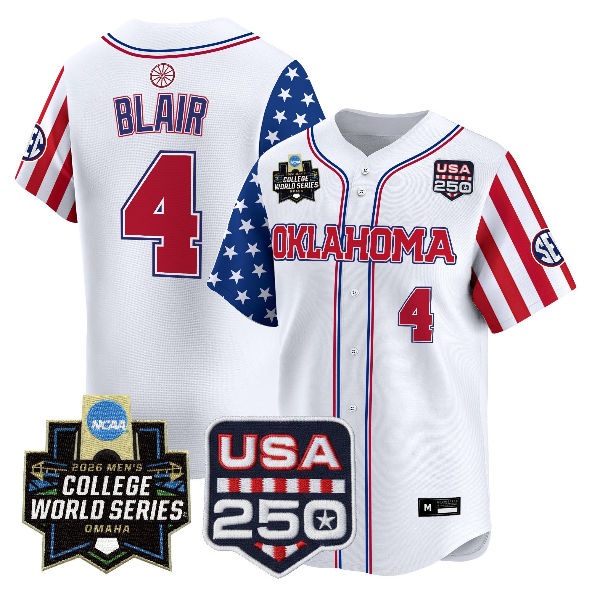 Men's Oklahoma Sooners 2026 World Series "America 250 Edition" Vapor Premier Limited Jersey - All Stitched