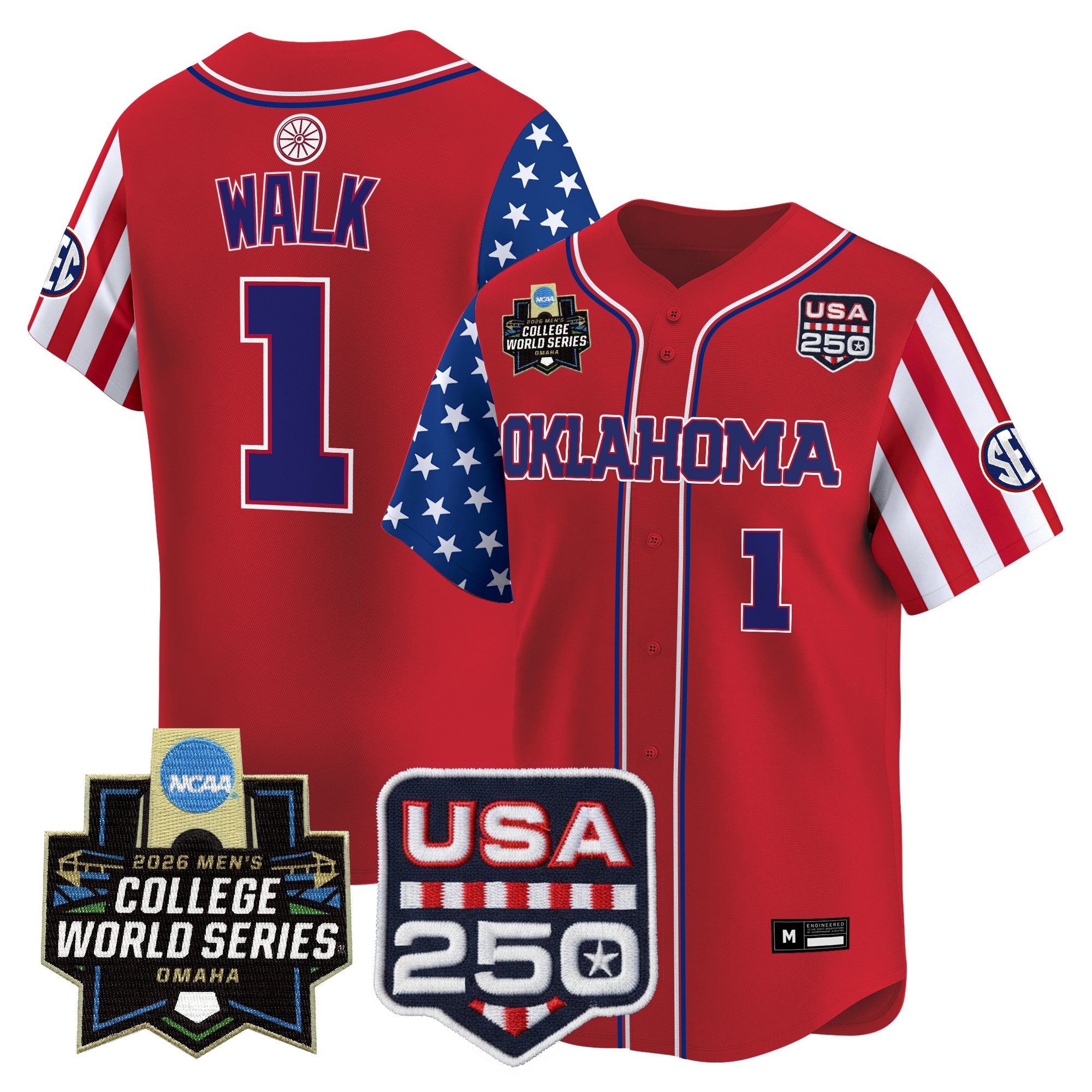 Men's Oklahoma Sooners 2026 World Series "America 250 Edition" Vapor Premier Limited Jersey - All Stitched