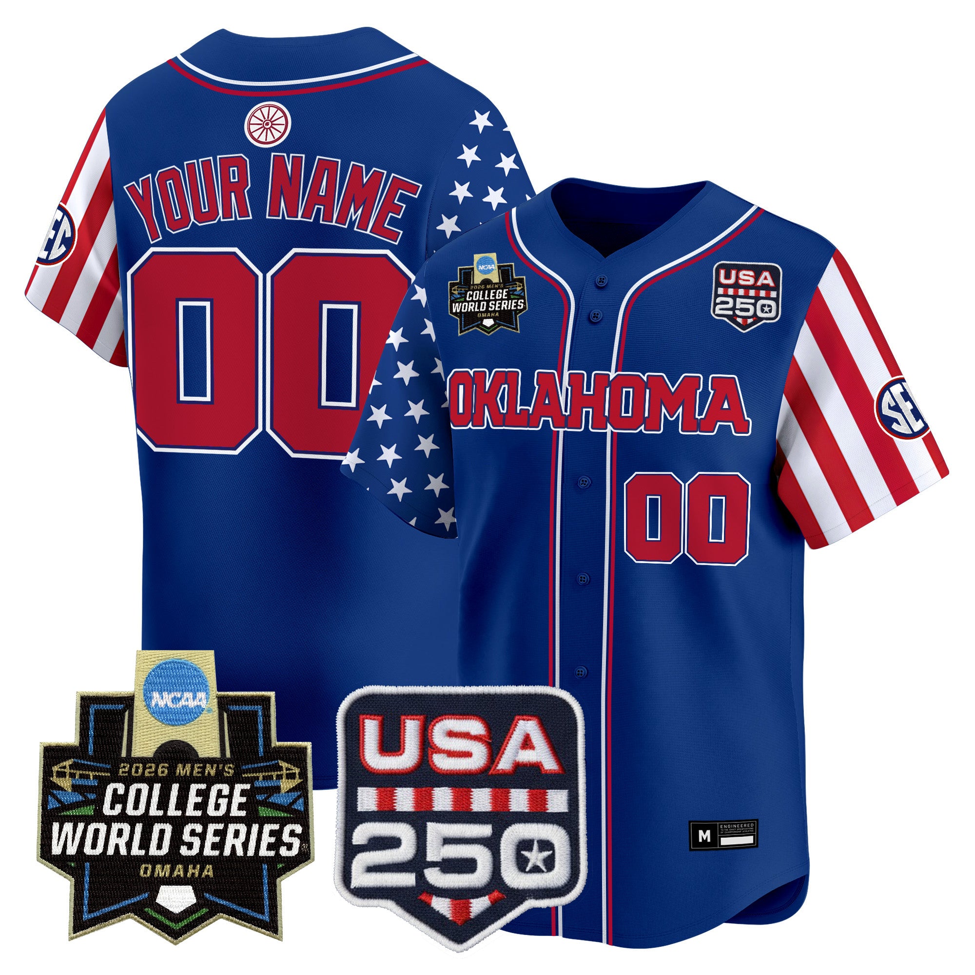 Oklahoma Sooners 2026 World Series "America 250 Edition" Vapor Premier Limited Custom Jersey - All Stitched