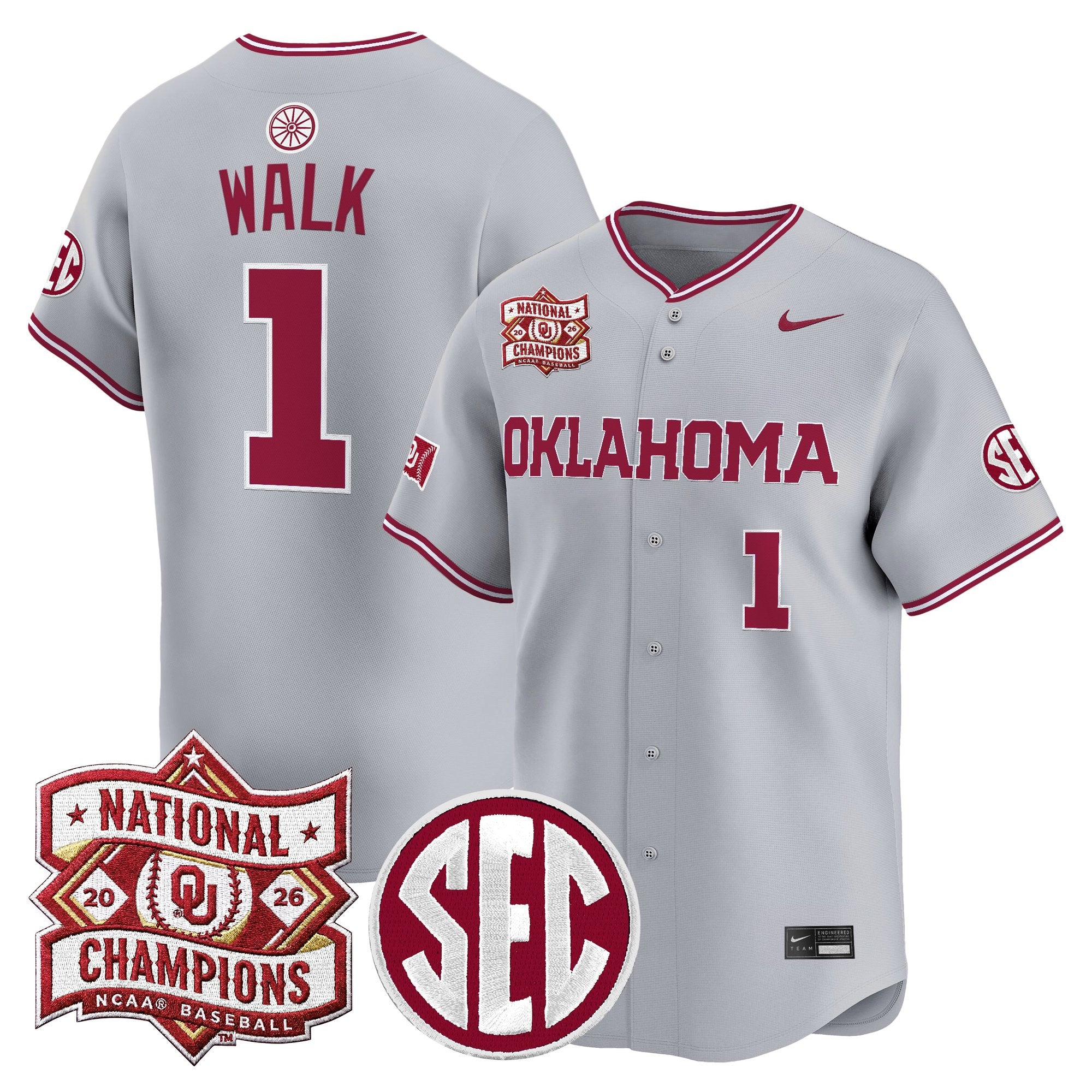 Men's Oklahoma Sooners 2026 National Champions Patch Vapor Premier Limited Jersey - All Stitched