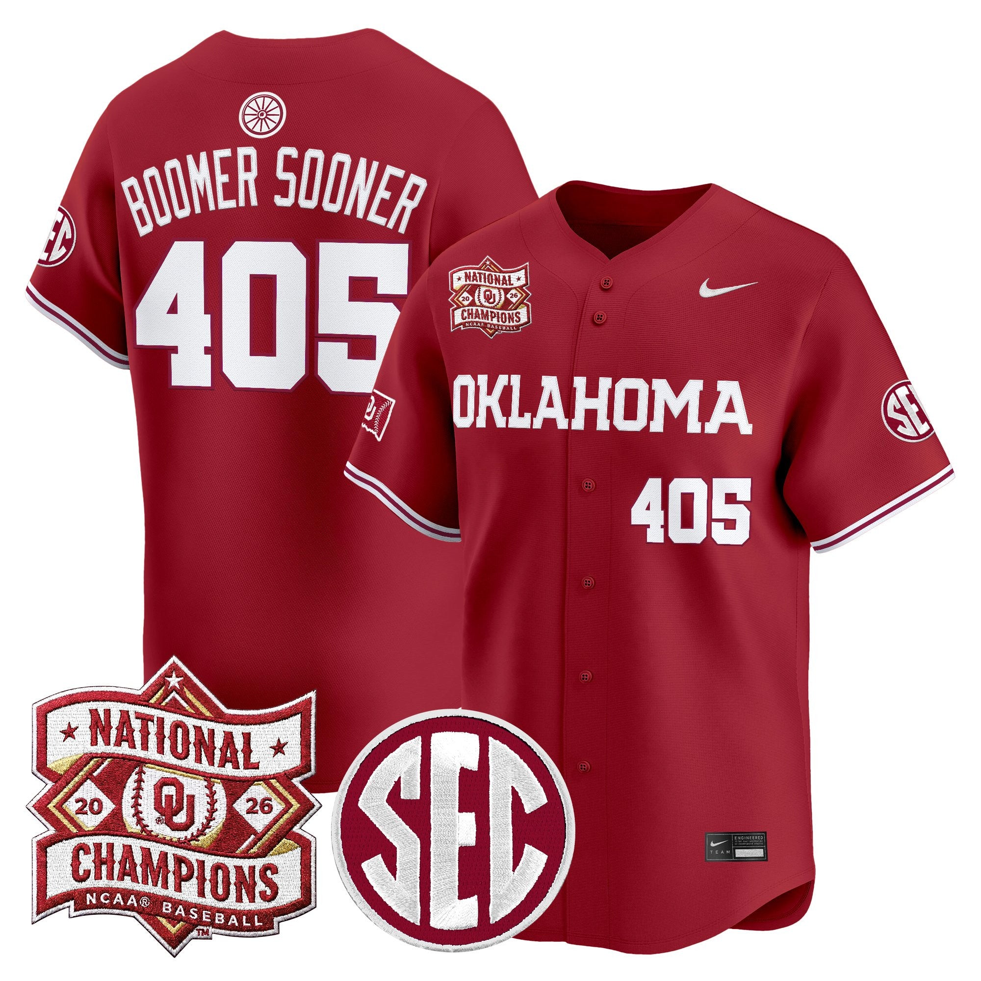 Men's Oklahoma Sooners 2026 National Champions Patch Vapor Premier Limited Jersey - All Stitched