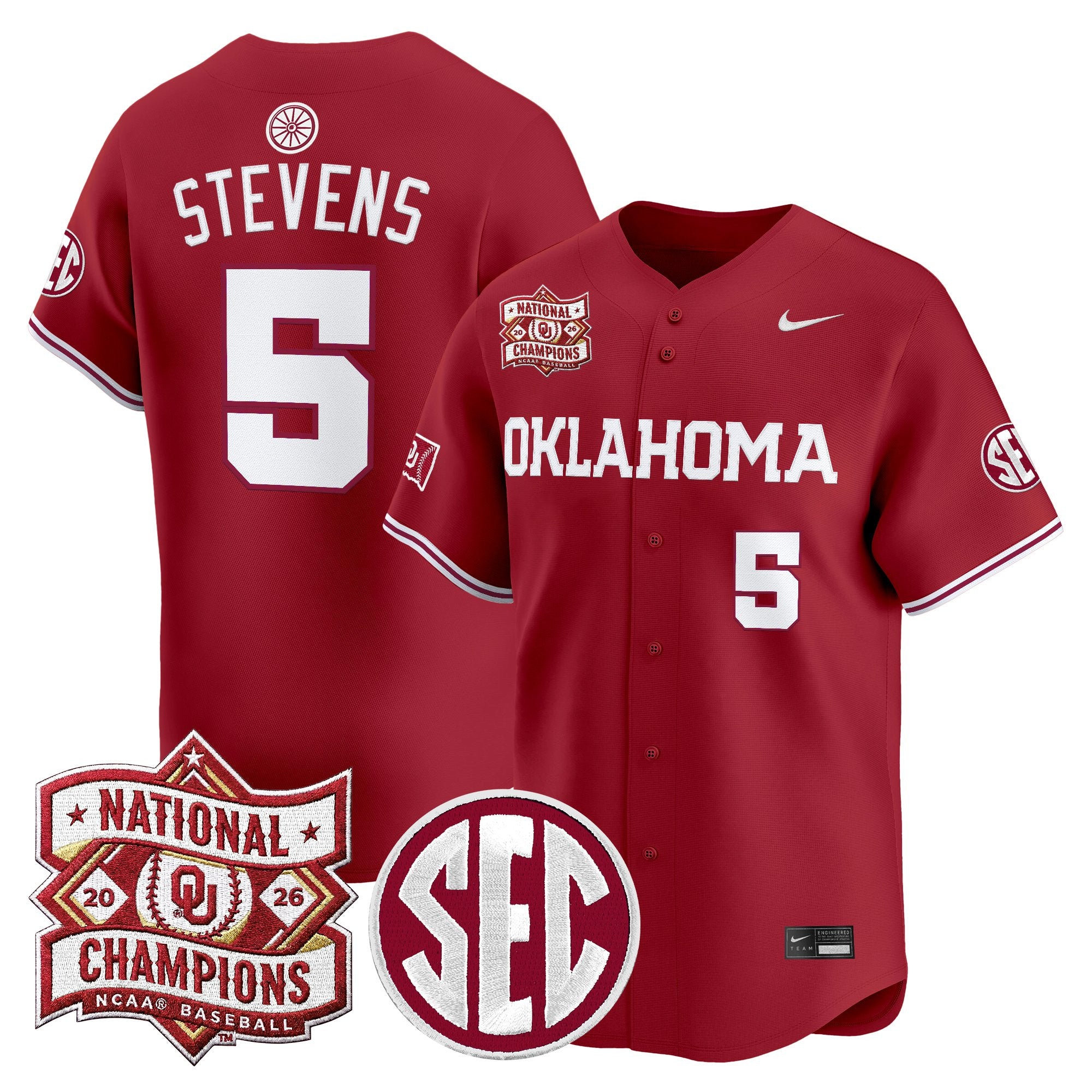 Men's Oklahoma Sooners 2026 National Champions Patch Vapor Premier Limited Jersey - All Stitched